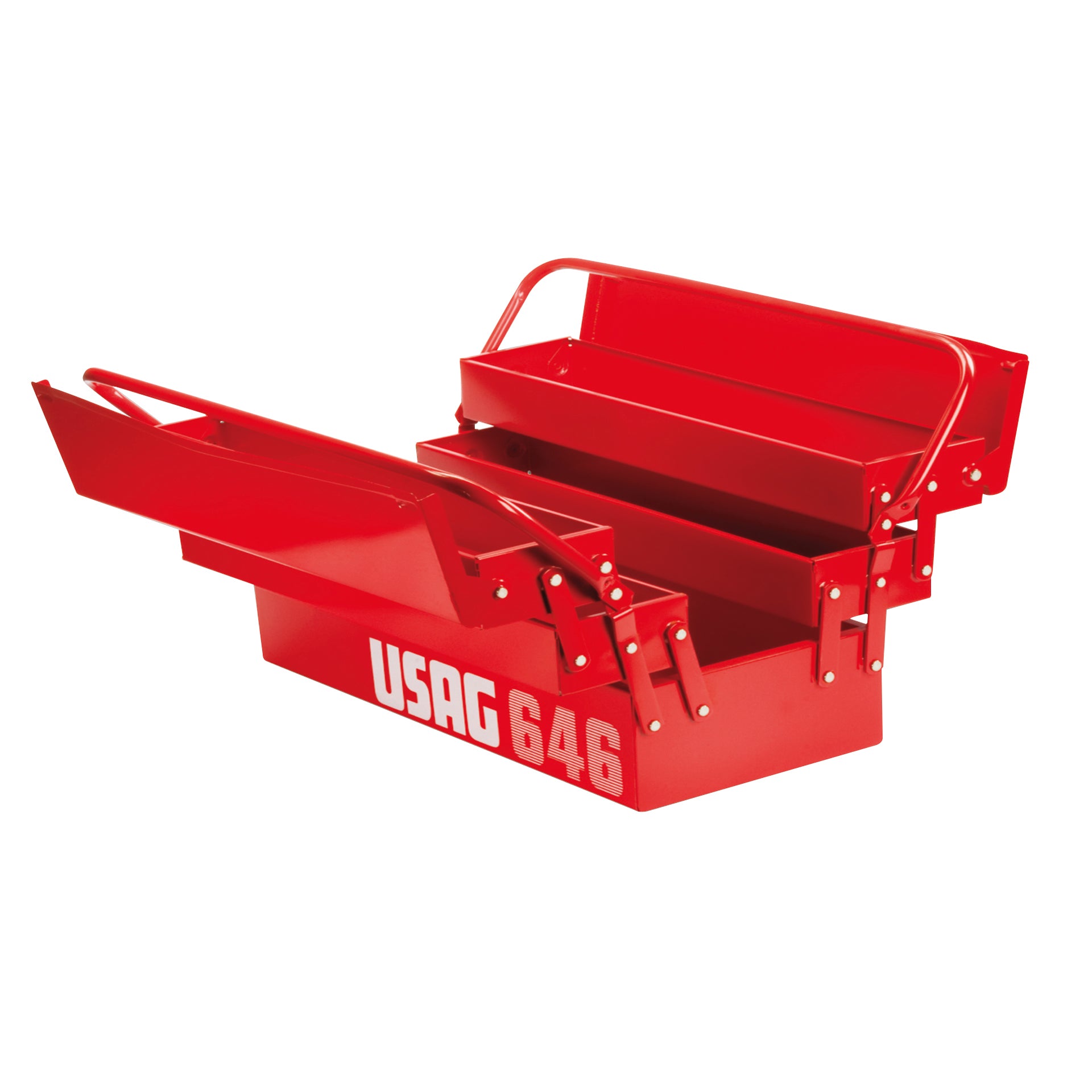 Long cantilever tool box, five compartments (empty) 6,6kg - Usag 646/5LV