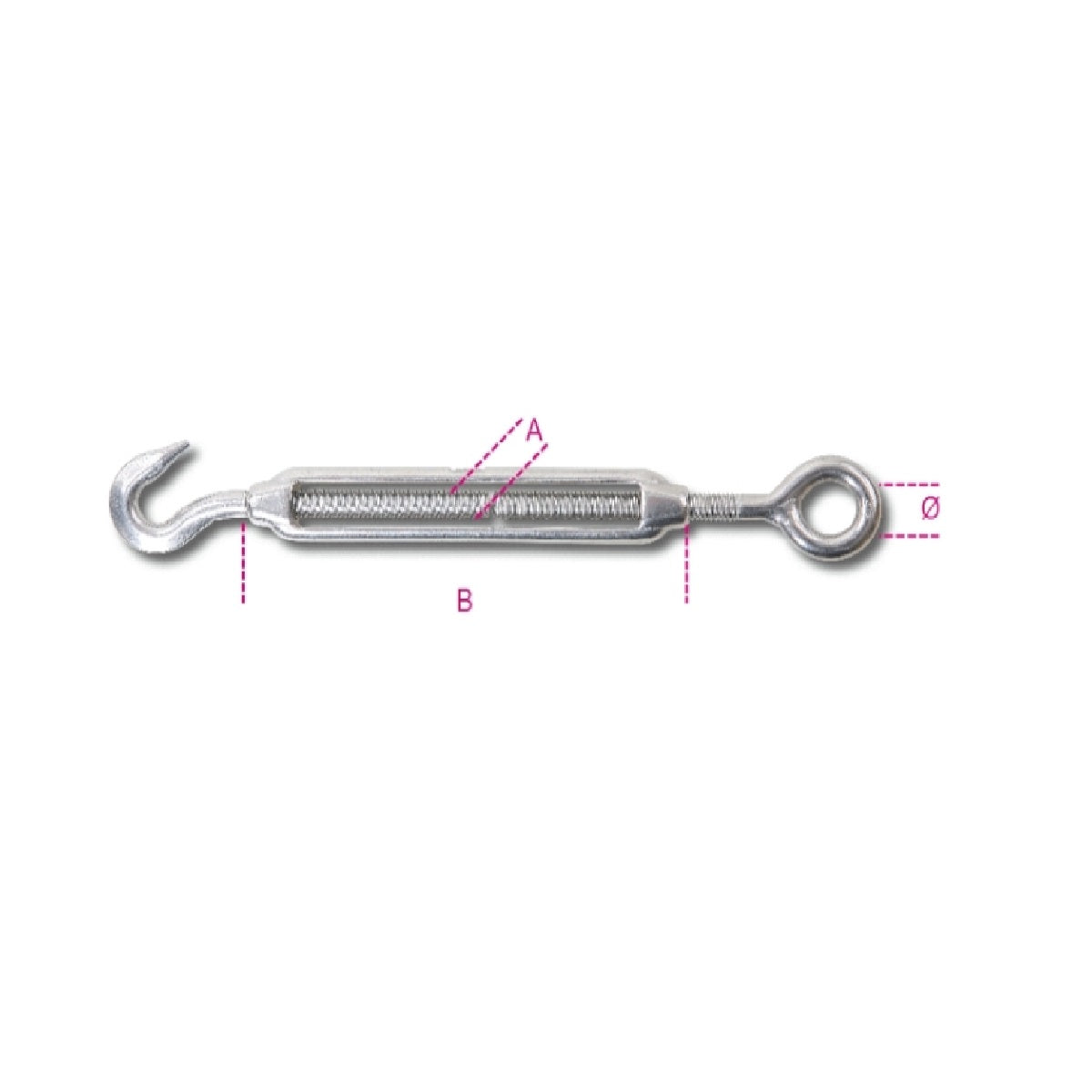 AISI 316 stainless steel eye and hook tensioner - Beta 8206