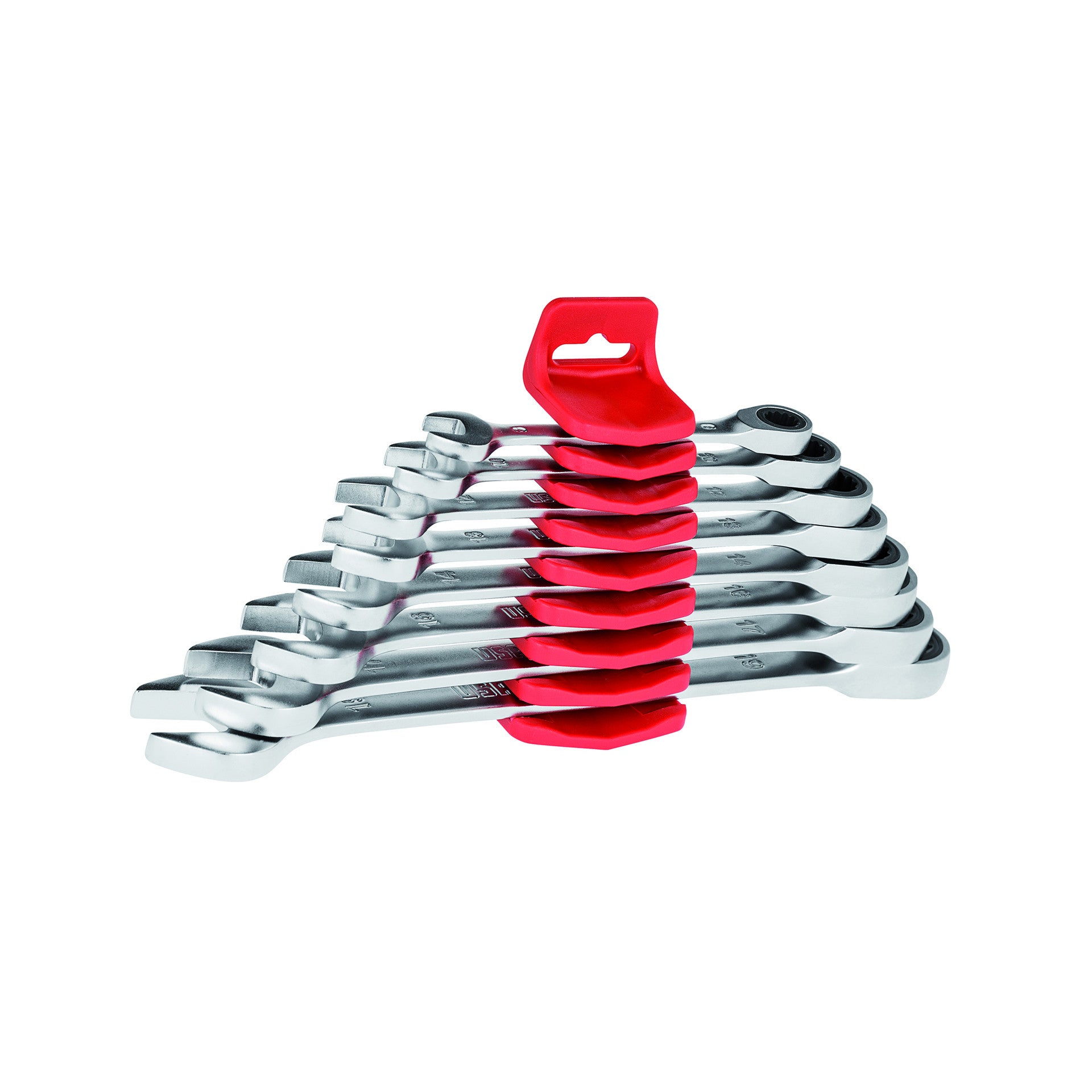 Set of 8 flat ratchet combination wrenches - Usag 285 KB/SR8