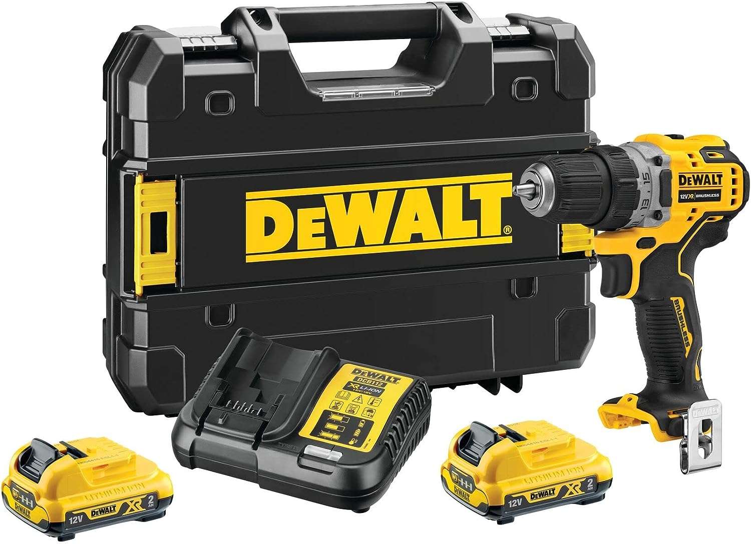 12V Compact Drill Driver with 2 x 2Ah batteries - Dewalt DCD701D2-QW