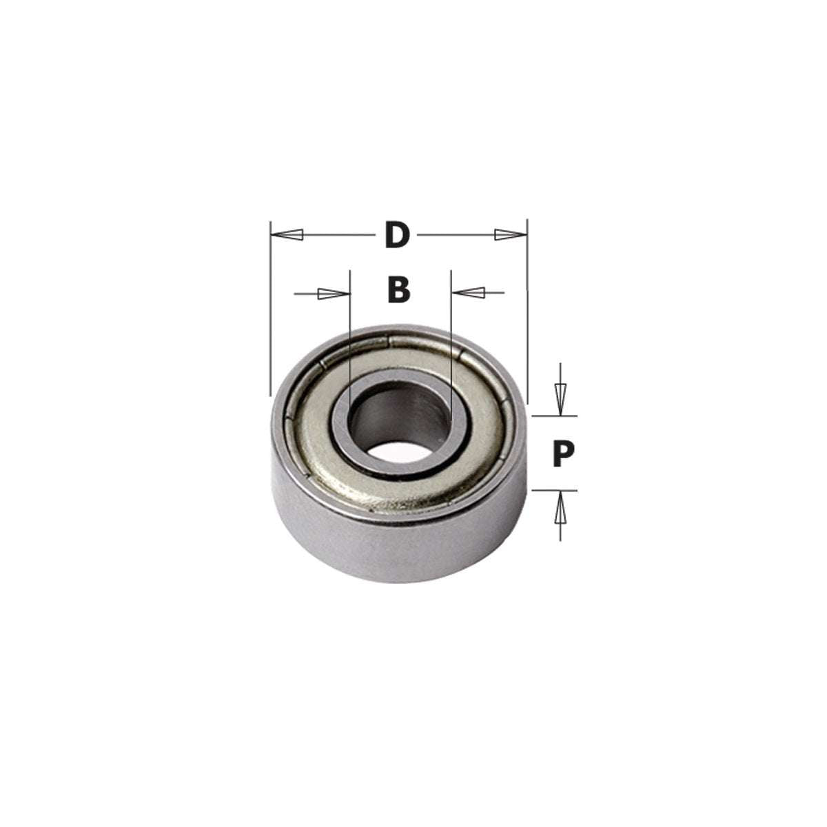 Replacement steel bearing for milling cutter, diameter 16 mm - CMT 791.006.00