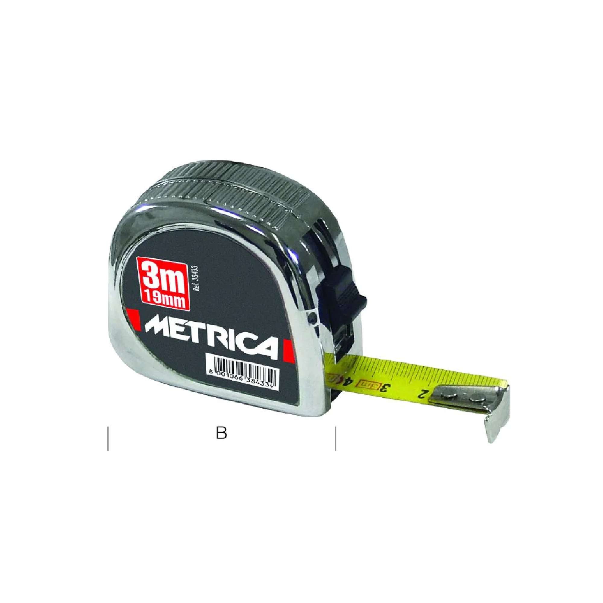 3M x 19mm chrome fluo flexometer with clip - 38433 Metrica