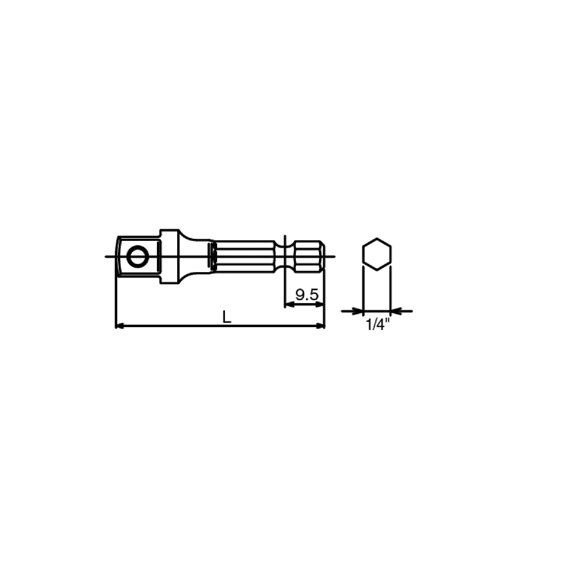 L.60 1/4x1/2 Koken socket adapter with ball - Fermec 135E-60B