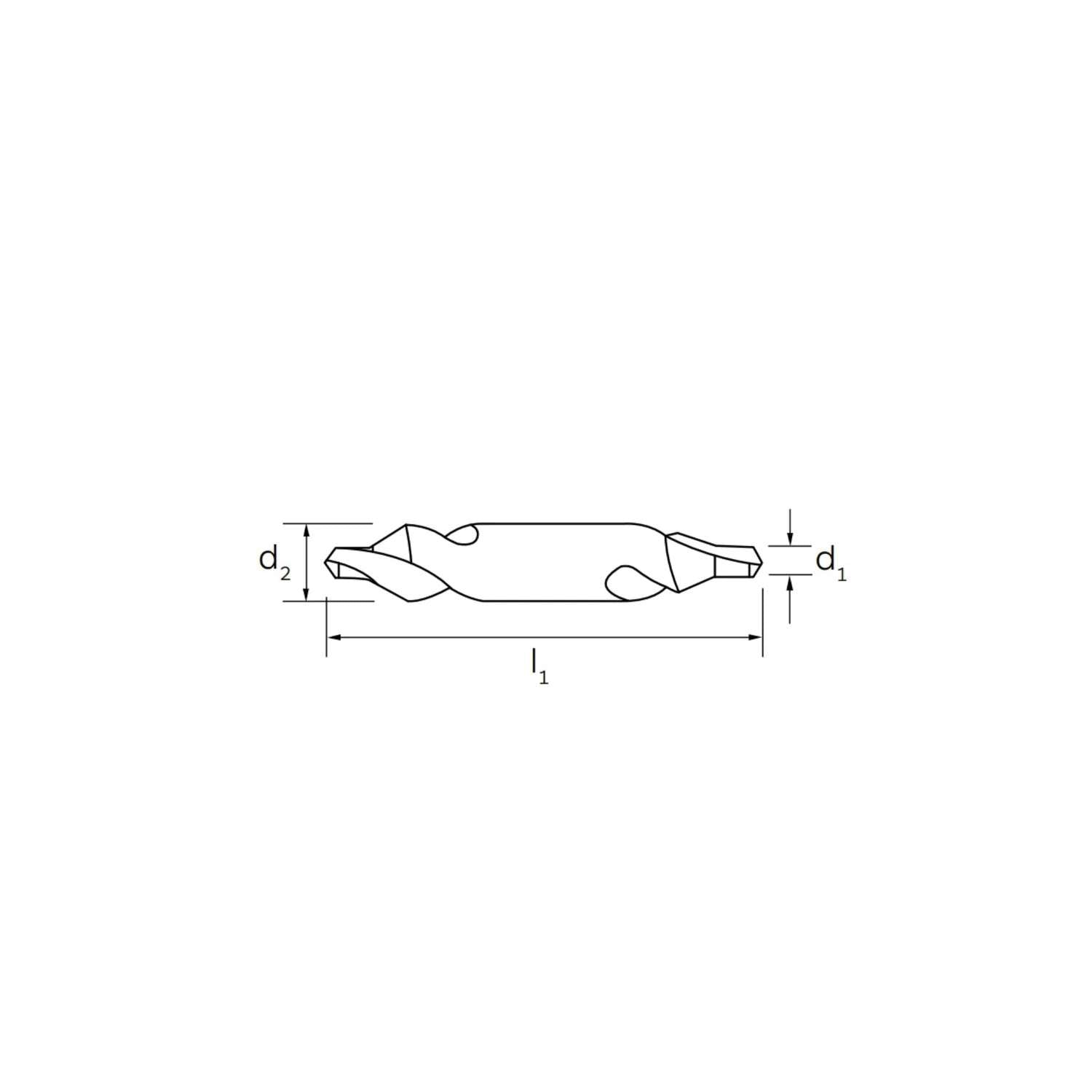 Counter-sharpening point with countersink angle 60 in HSS DIN 333