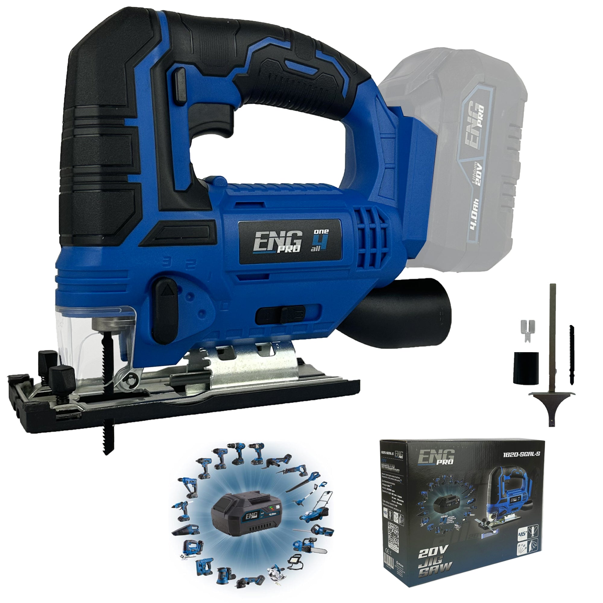 Cordless Jig Saw - Professional Line ONE4ALL 20V - ENGPRO 1B20-SGAL