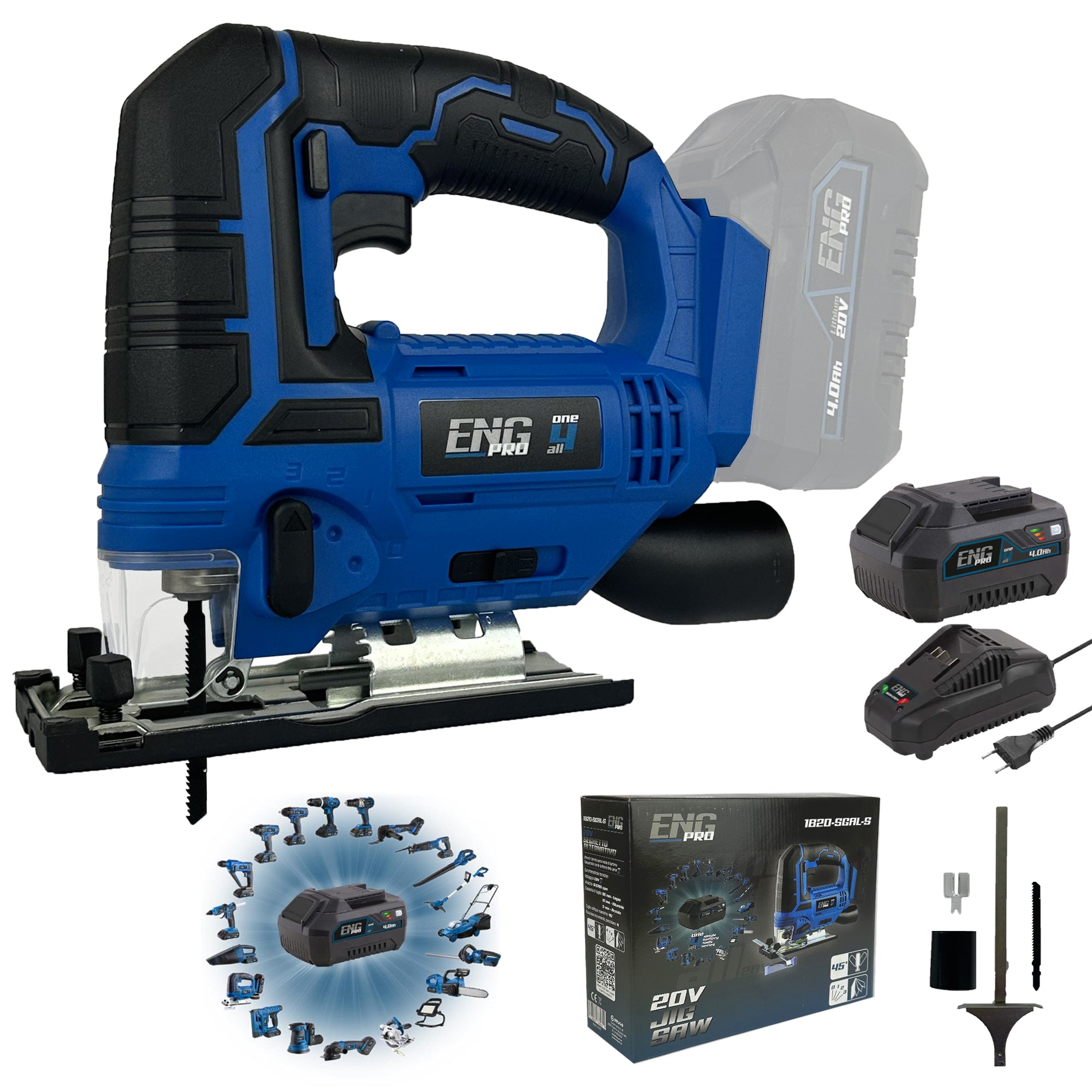 Cordless Jig Saw - Professional Line ONE4ALL 20V - ENGPRO 1B20-SGAL