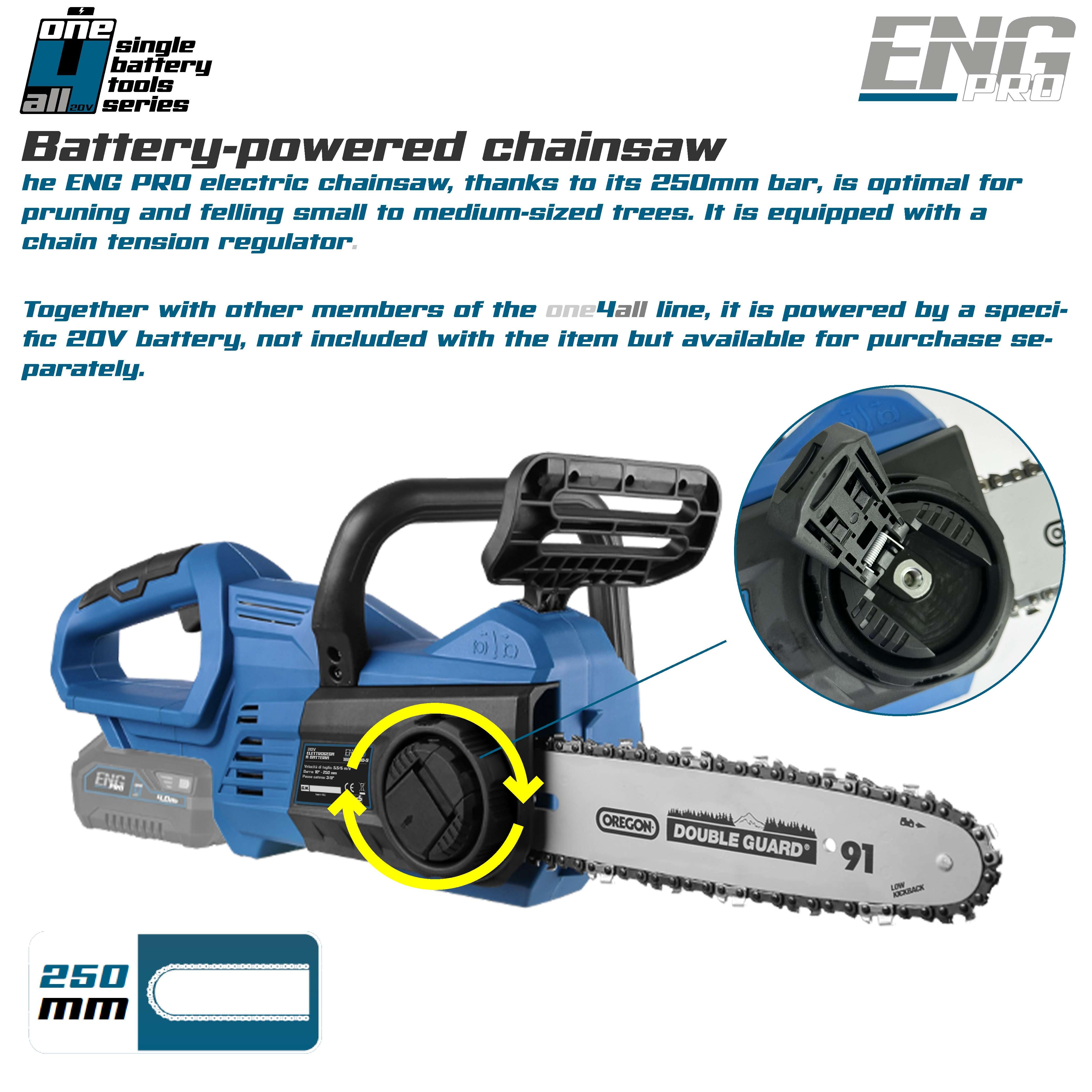 Cordless Chain Saw - Professional Line ONE4ALL 20V ENGPRO 1B20-ES00