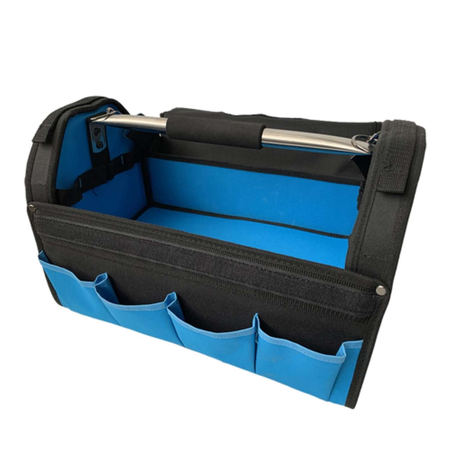 Professional work tool bag with steel handle