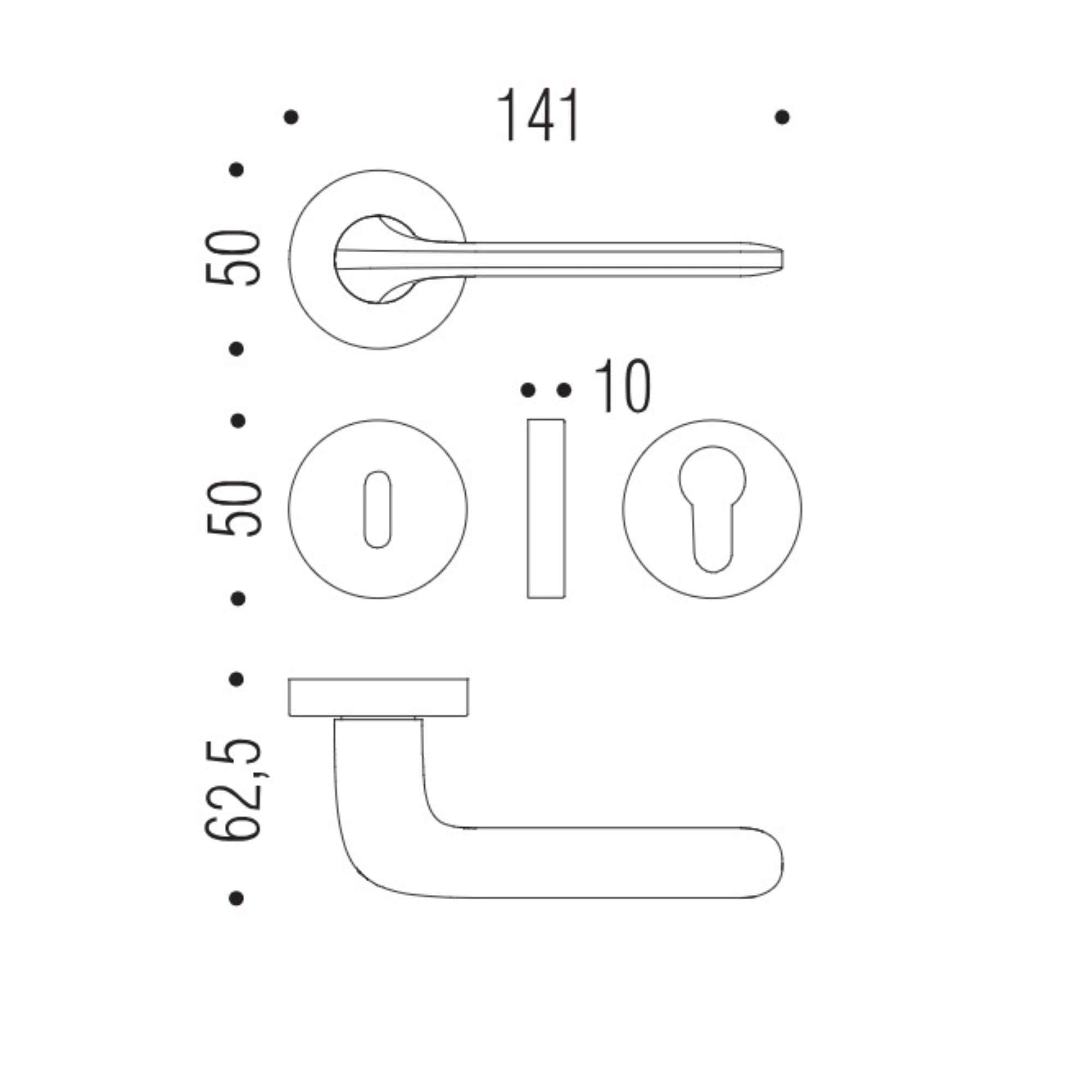 Handle roboquattro id41rcromat - Colombo design 0id41r-cm