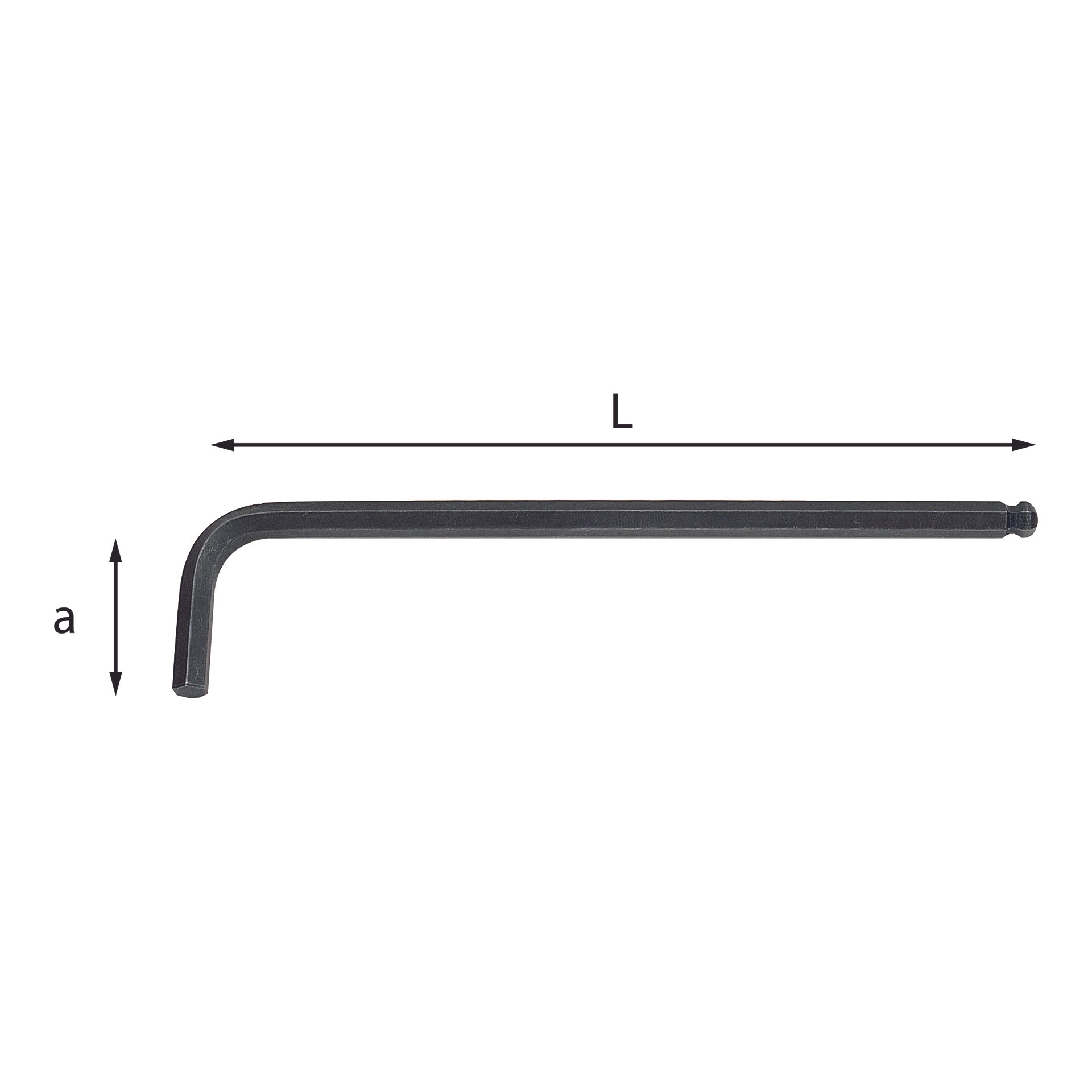 1,5mm Long angled hexagon keys with spherical head - Usag 280 LTS