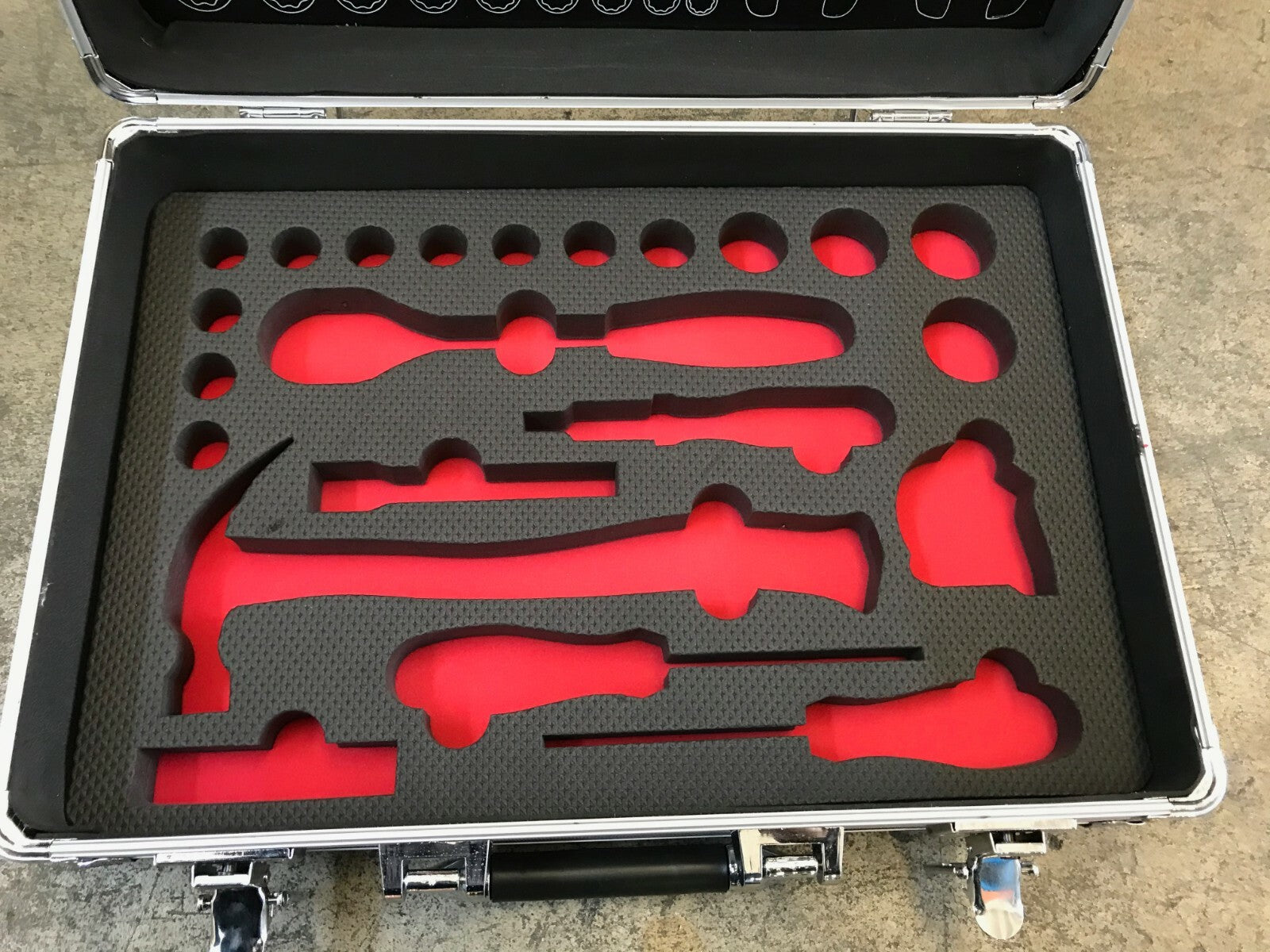 Empty professional aluminium service tool case