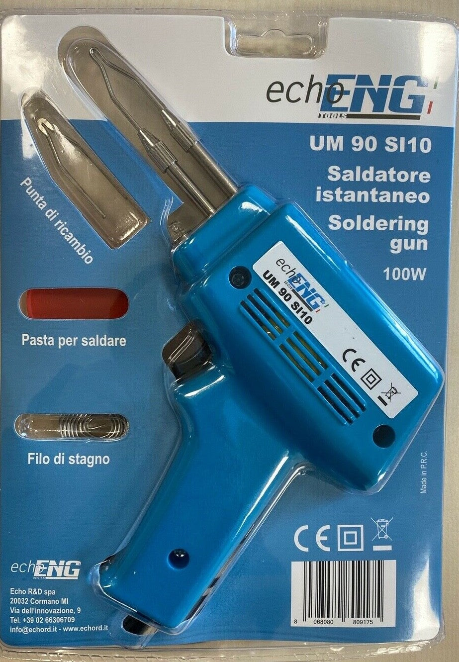 Saldatore istantaneo 100W con stagno pasta e punta ricambio - UM 90 SI10