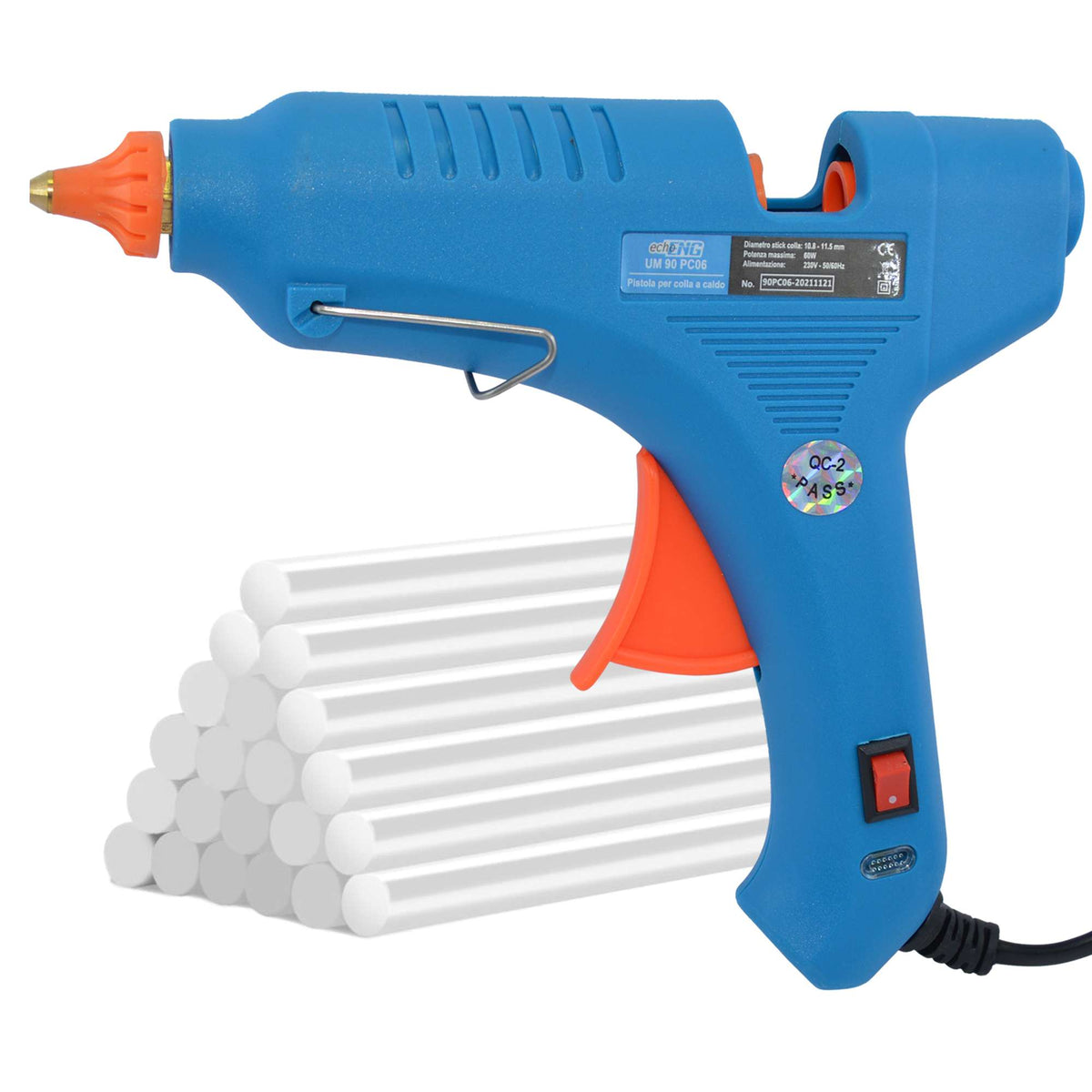 Heißklebepistole 60W mit 24 enthaltenen Klebestiften - echoENG - UM 90 PC06