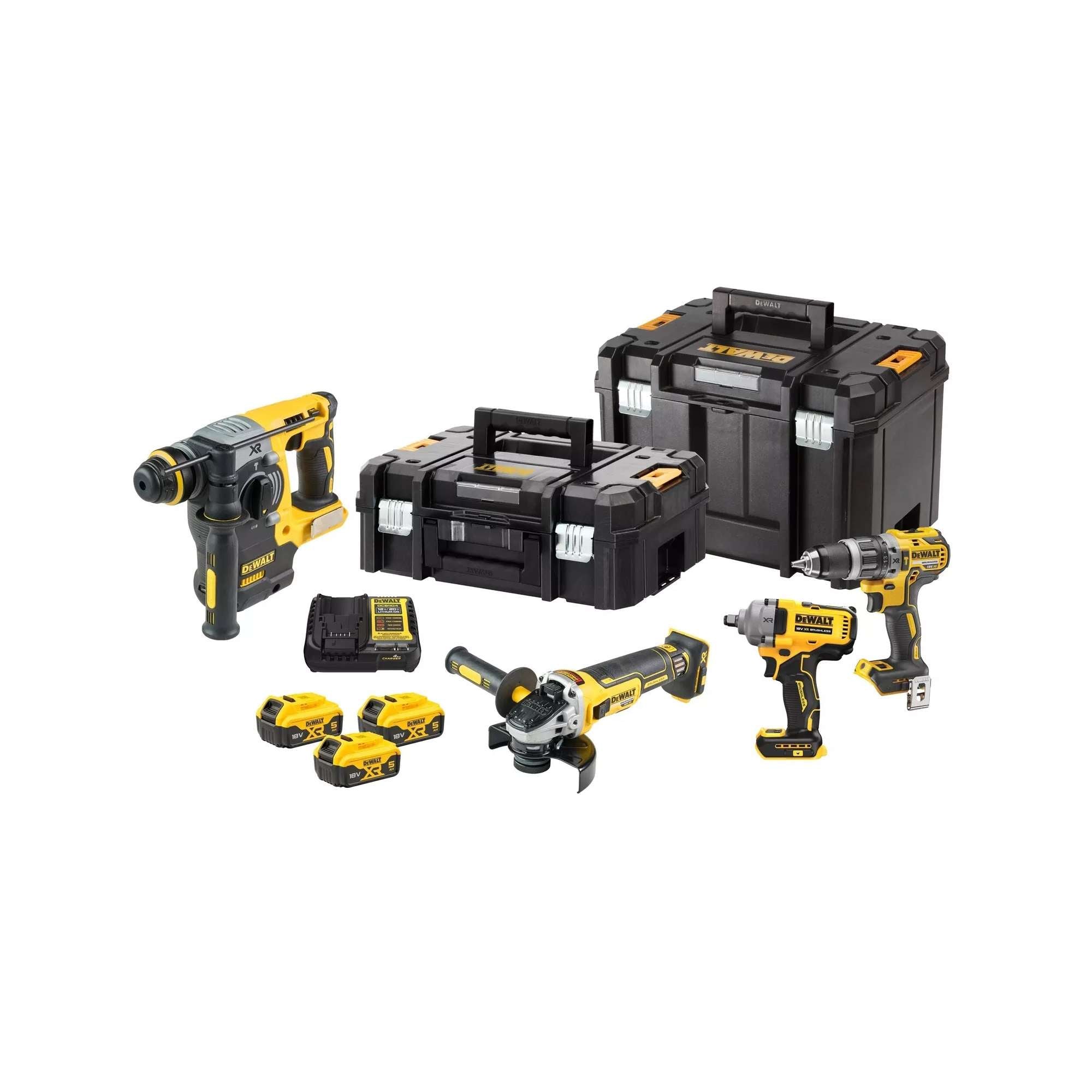 Dewalt Power Tool Kit Dck428P3T-Qw Dch273+Dcd796+Dcg405+Dcd894 DCK428P3T-QW