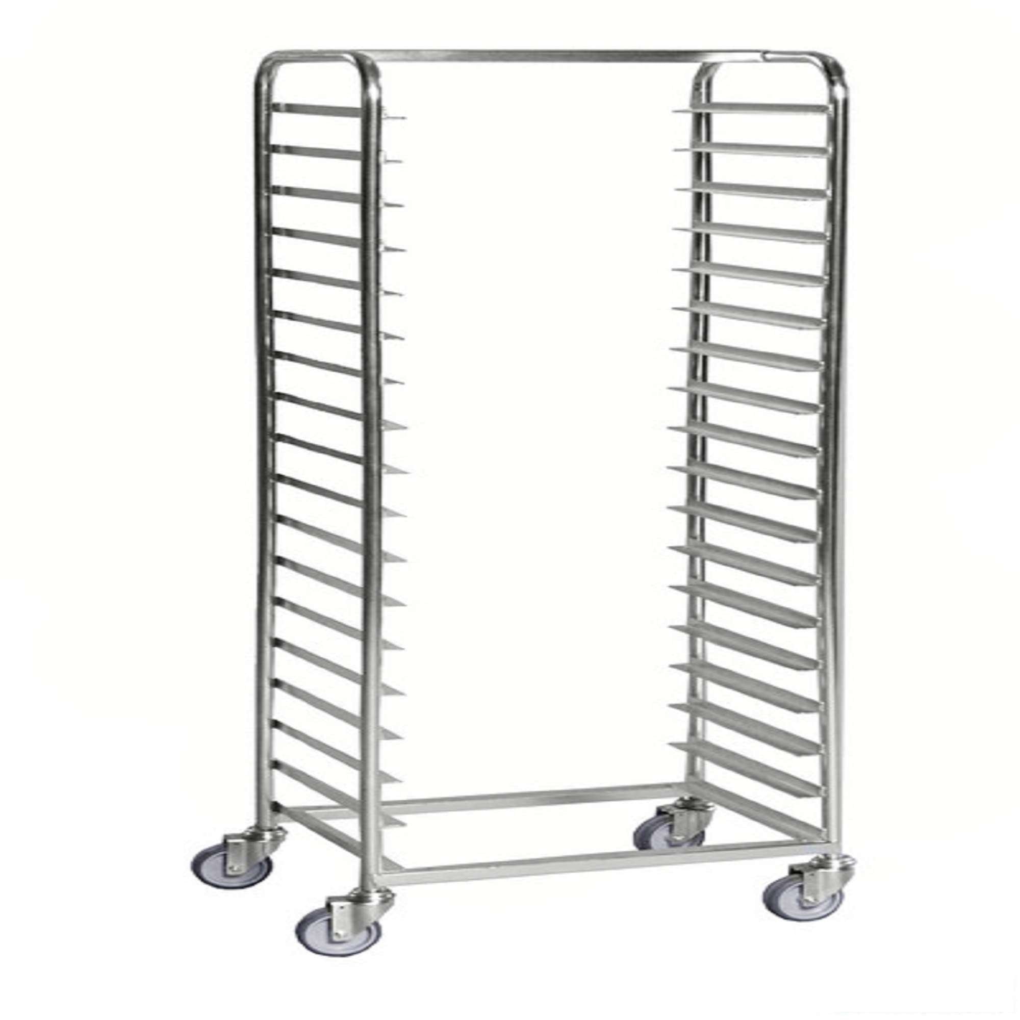 Bin trolley suited for 11 EUR bins with brake, 145mm maximal height