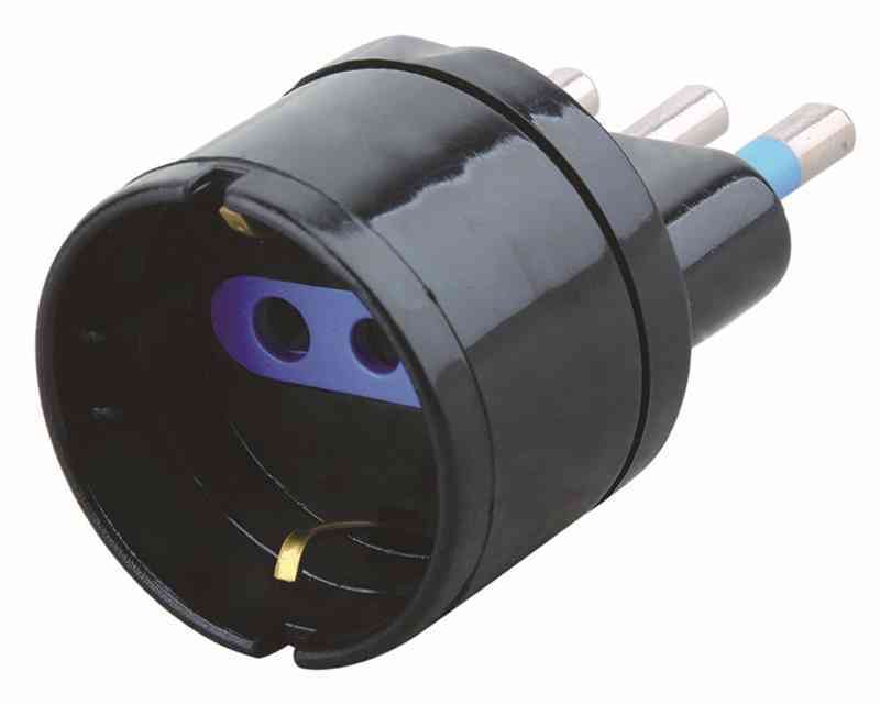16A Plug - 2P+E Socket - 10A Schuko Black CFG E258