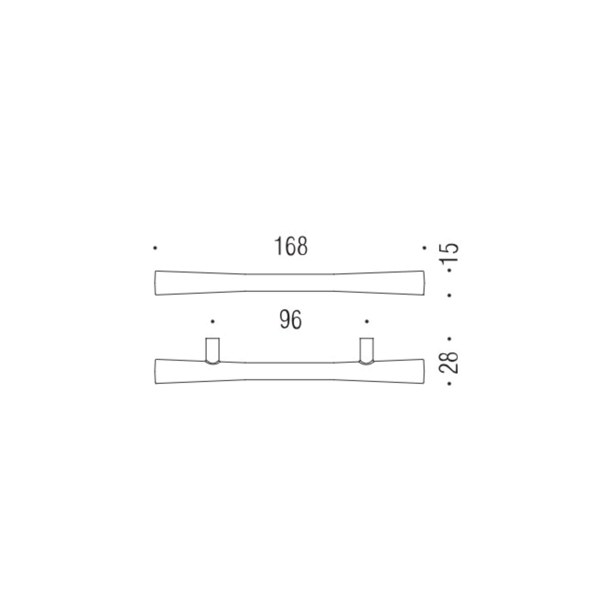 Handle f104/d int.96 cm cromosat - Colombo design f104/d-cm