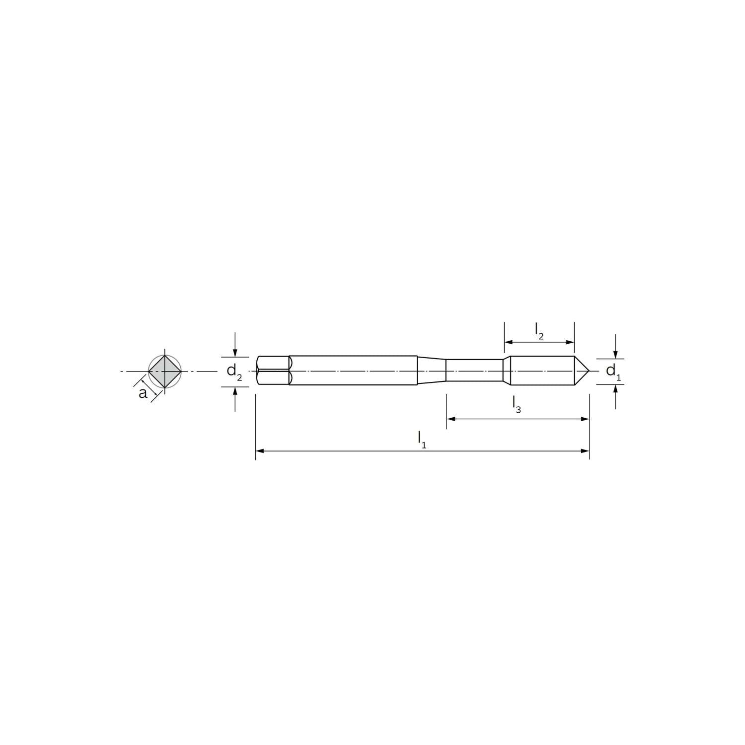 Machine tap 40 HD specific for cast iron/steels/alsi DIN 371 - ILIX