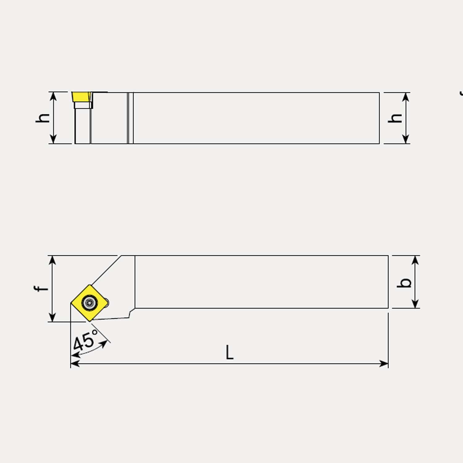External Machining Toolholder, Right Hand - Positive Inserts - Talicarb SSSCR