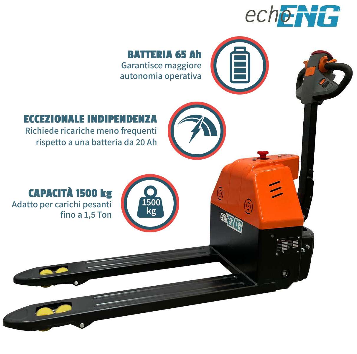 Electric pallet truck 1500 kg - MA SL ET15 - echoENG