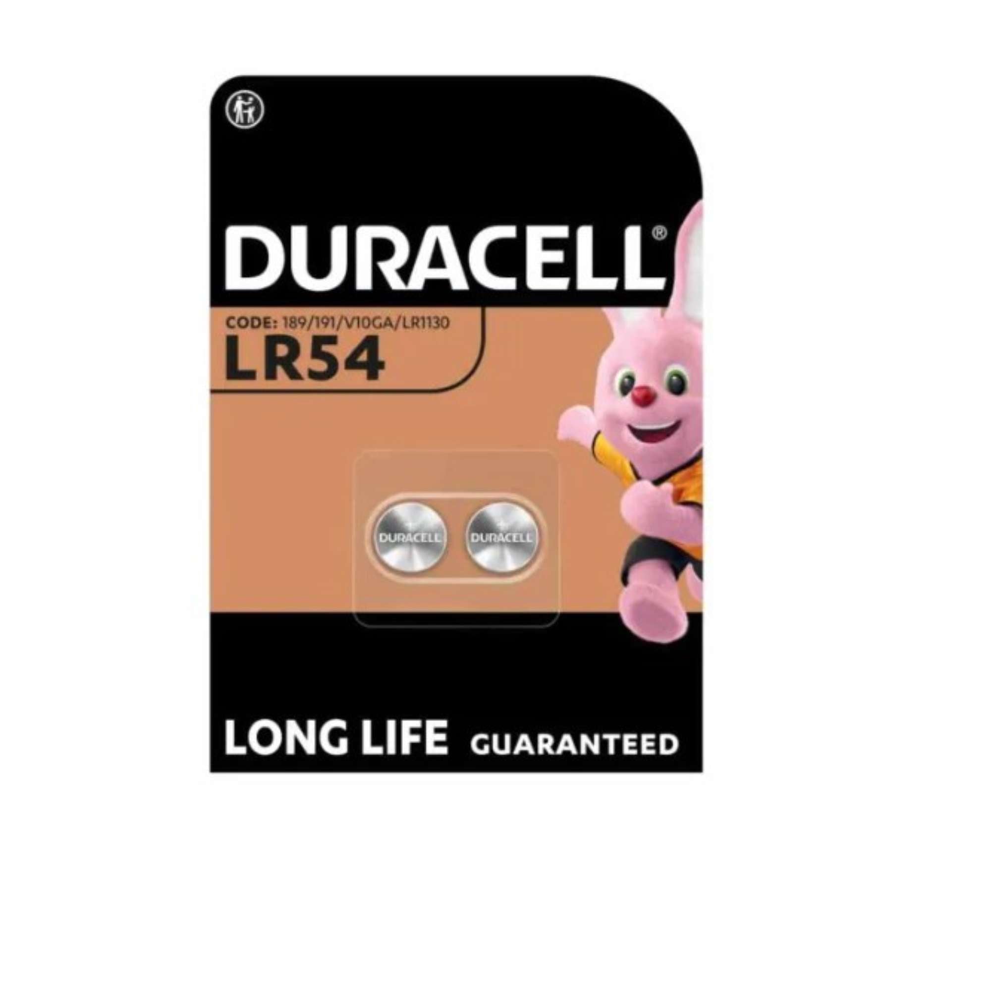 Alkaline button cell batteries 1.5V, blister with 2 batteries - DURACELL LR54