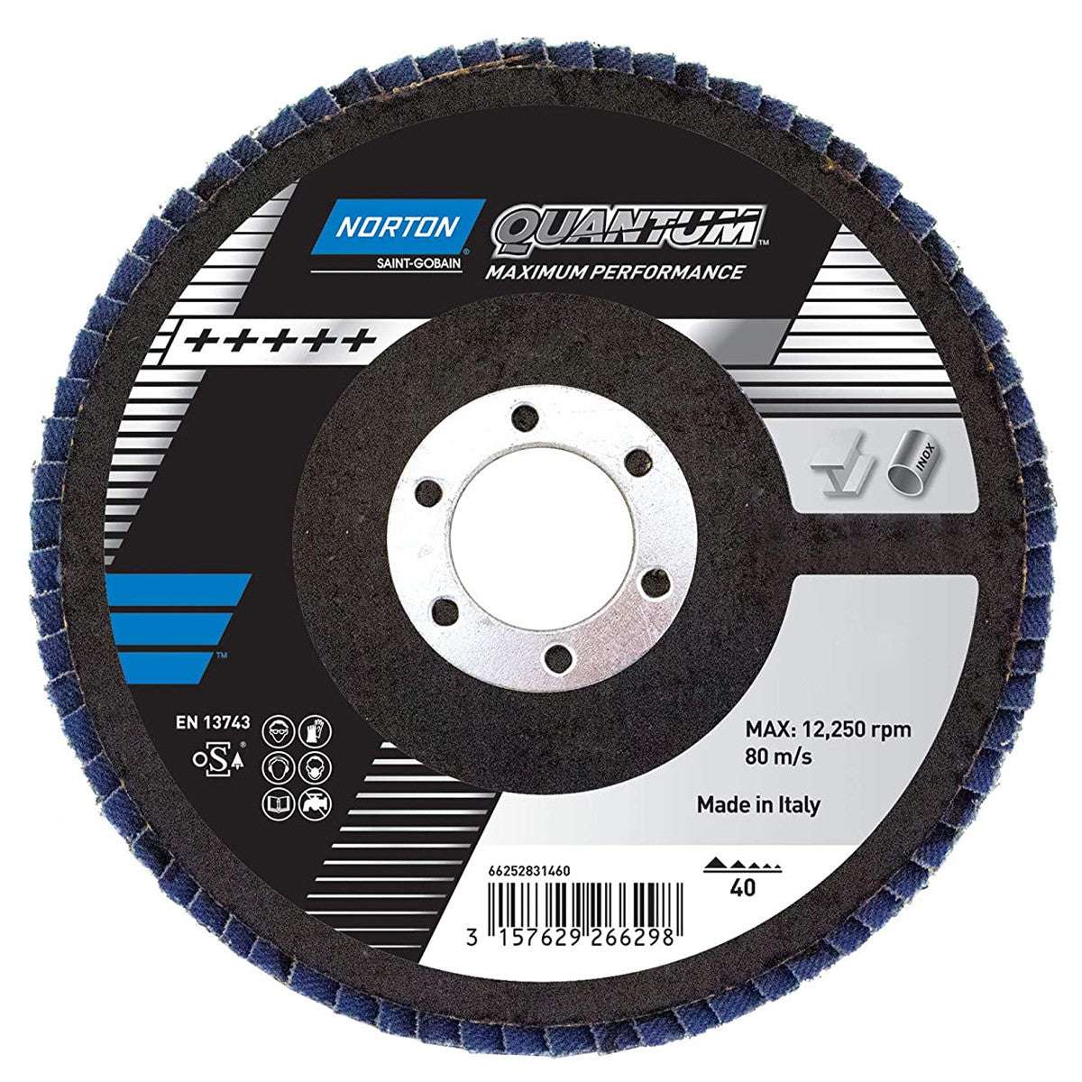 Flat fiber flap disc 115 R996 QUANTUM - Norton
