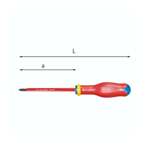 M2 Screwdriver for Pozidriv - Supadriv 1x100 - Usag 091 PZ