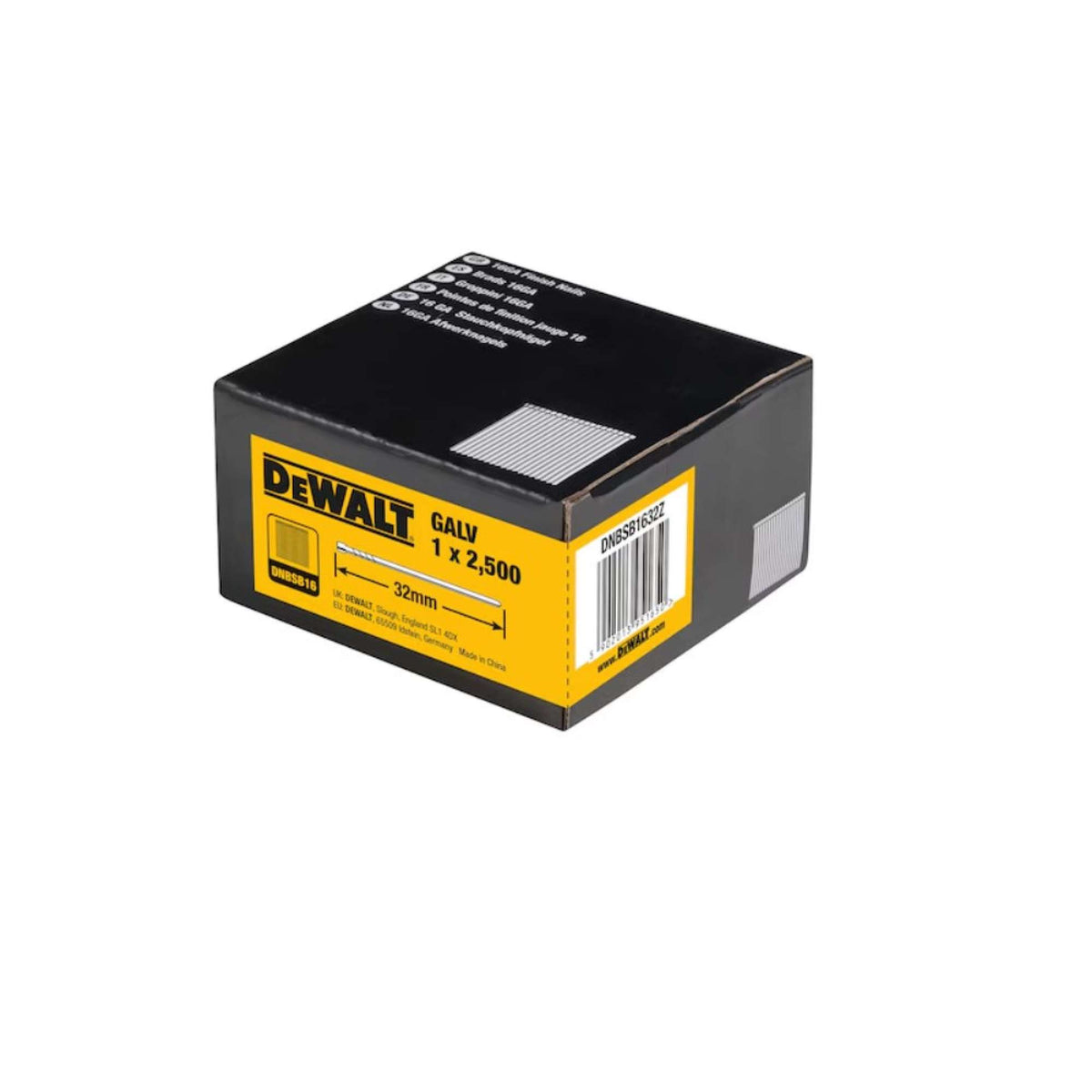 Groppini 16 Gauge galvanized straight conf.2500pcs - Dewalt