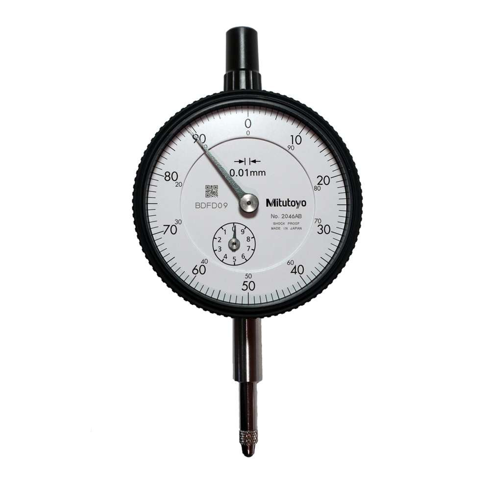Metric Dial Gauge Analog Flat Caseback, Type ISO 10mm 2046AB - Mitutoyo