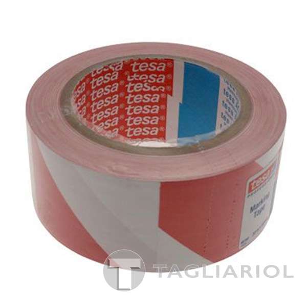 TESA 60760 PVC Signage Tape 50mmX33m red-white