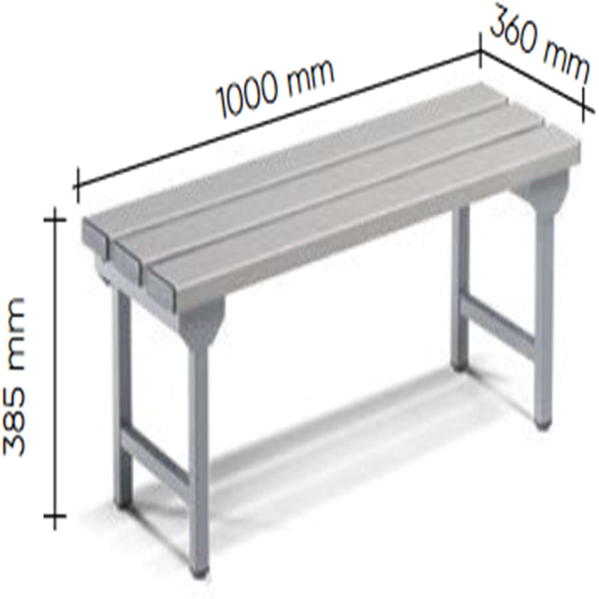 METAL DRESSING BENCH 2000 X 360 X 385 H - SINGLE - FAMI FAN95600001 - GREY