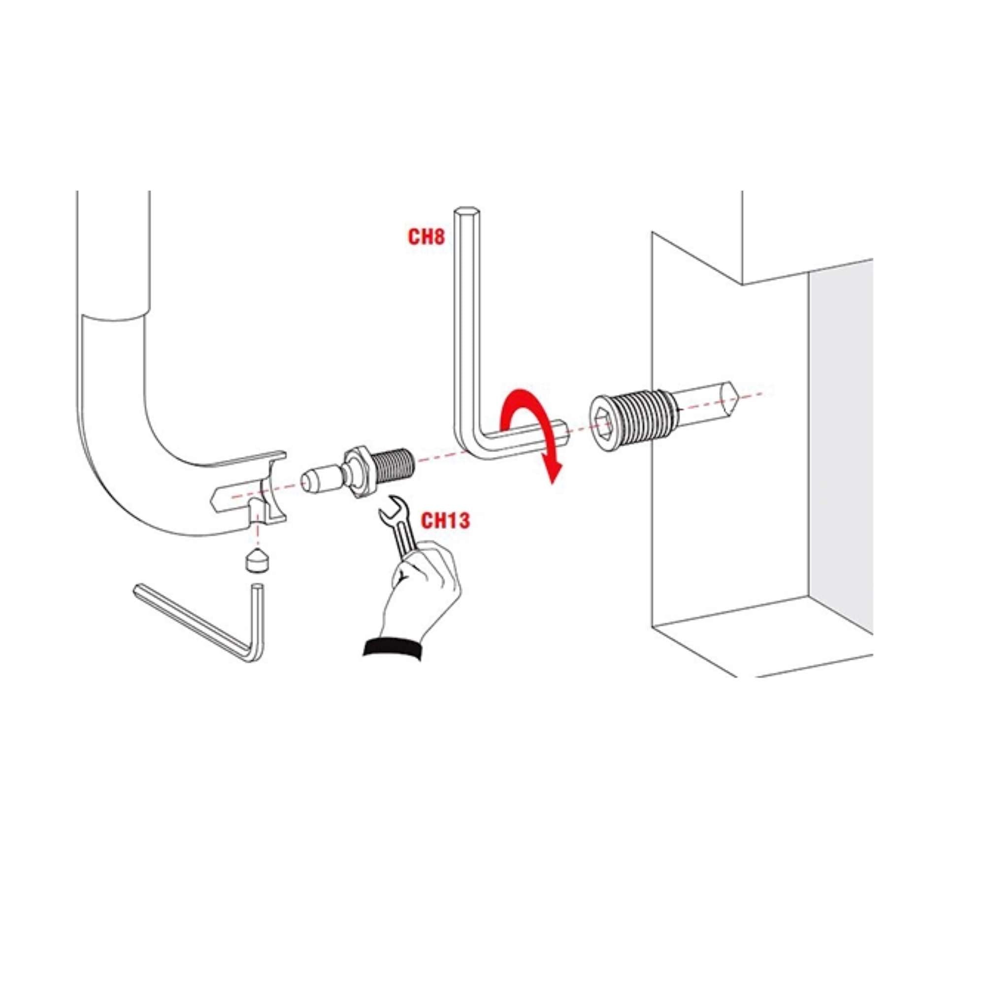 Non-through fixing kit /threaded bush - Colombo Design XKIT/NP5