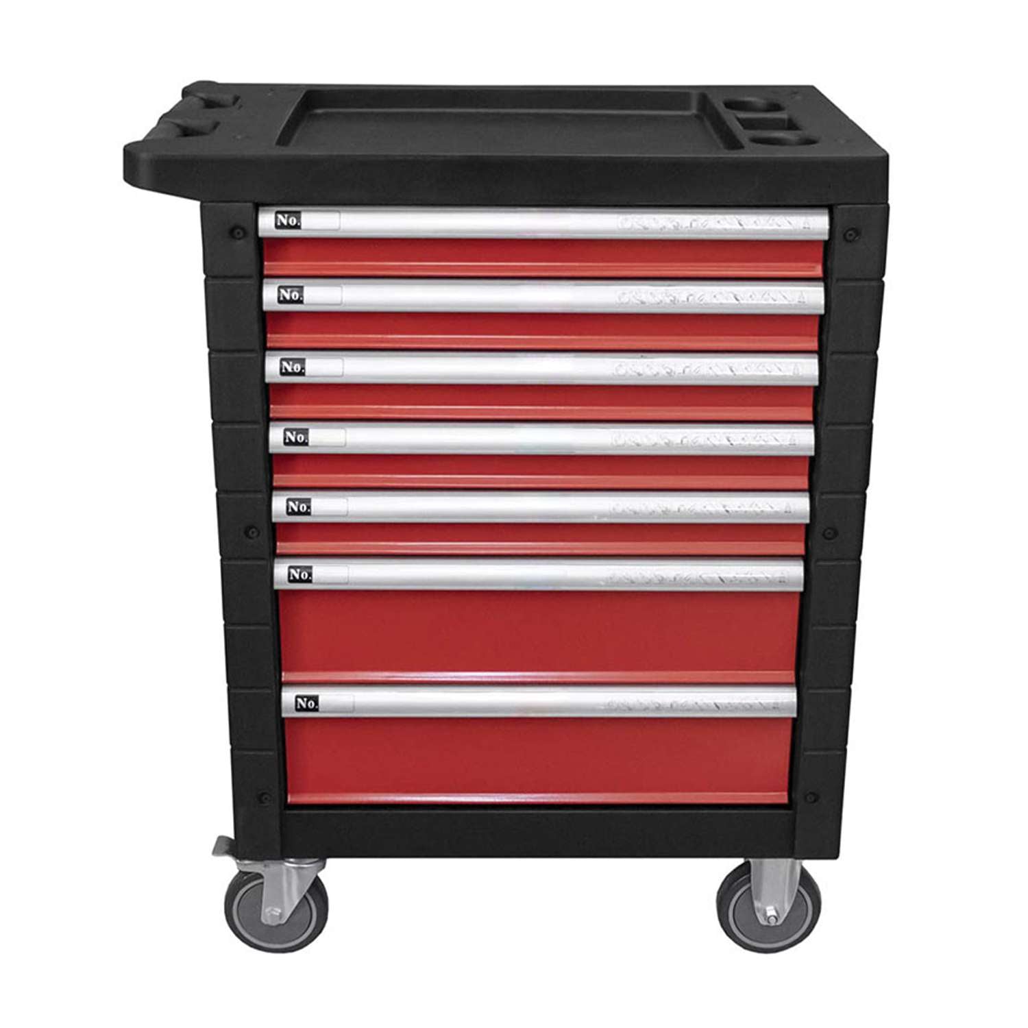 Red tool cart with 7 drawers complete with 172 tools - Fermec FM53686