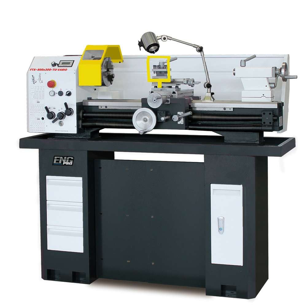 FTX-800X300-TO VARIO 230V/F1 Industrial Lathe with Base