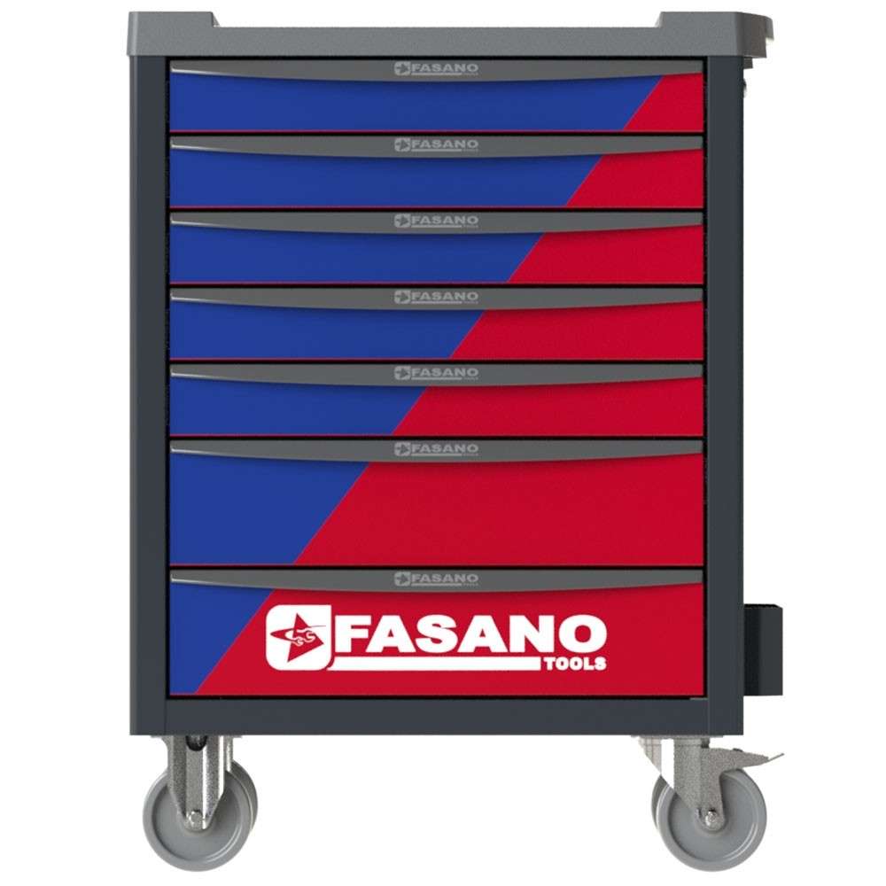 Bi-color 7-drawer tool cart with tool assortment 277 tools