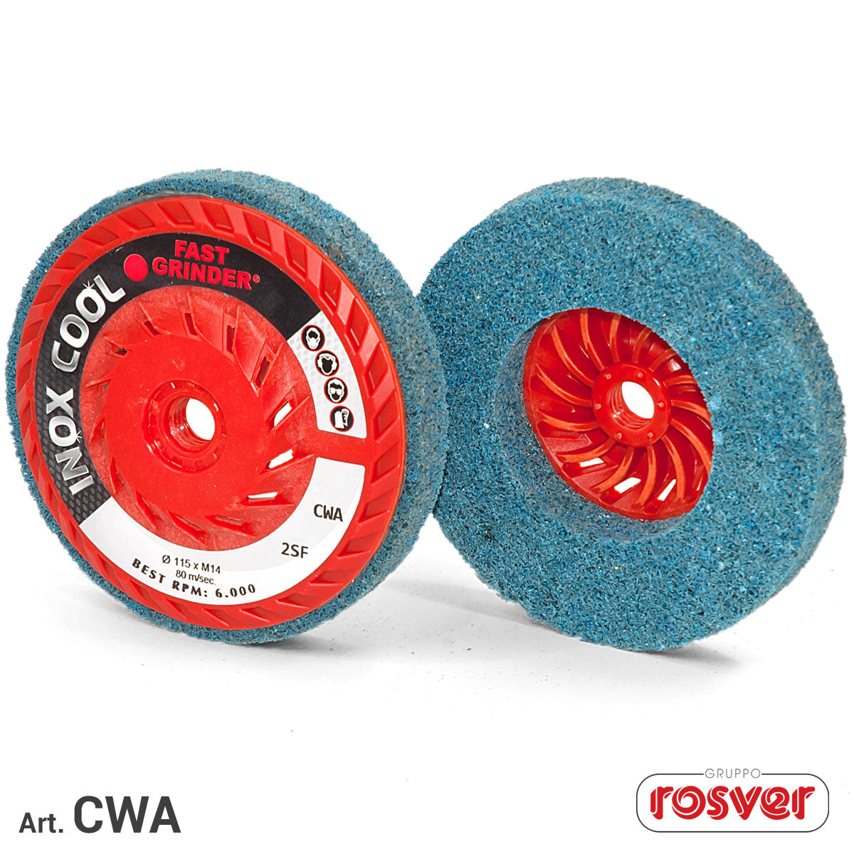 INOXCOOL Finishing Discs for Stainless Steel M14 - Rosver - CWA 115xM14 - Conf.5pz