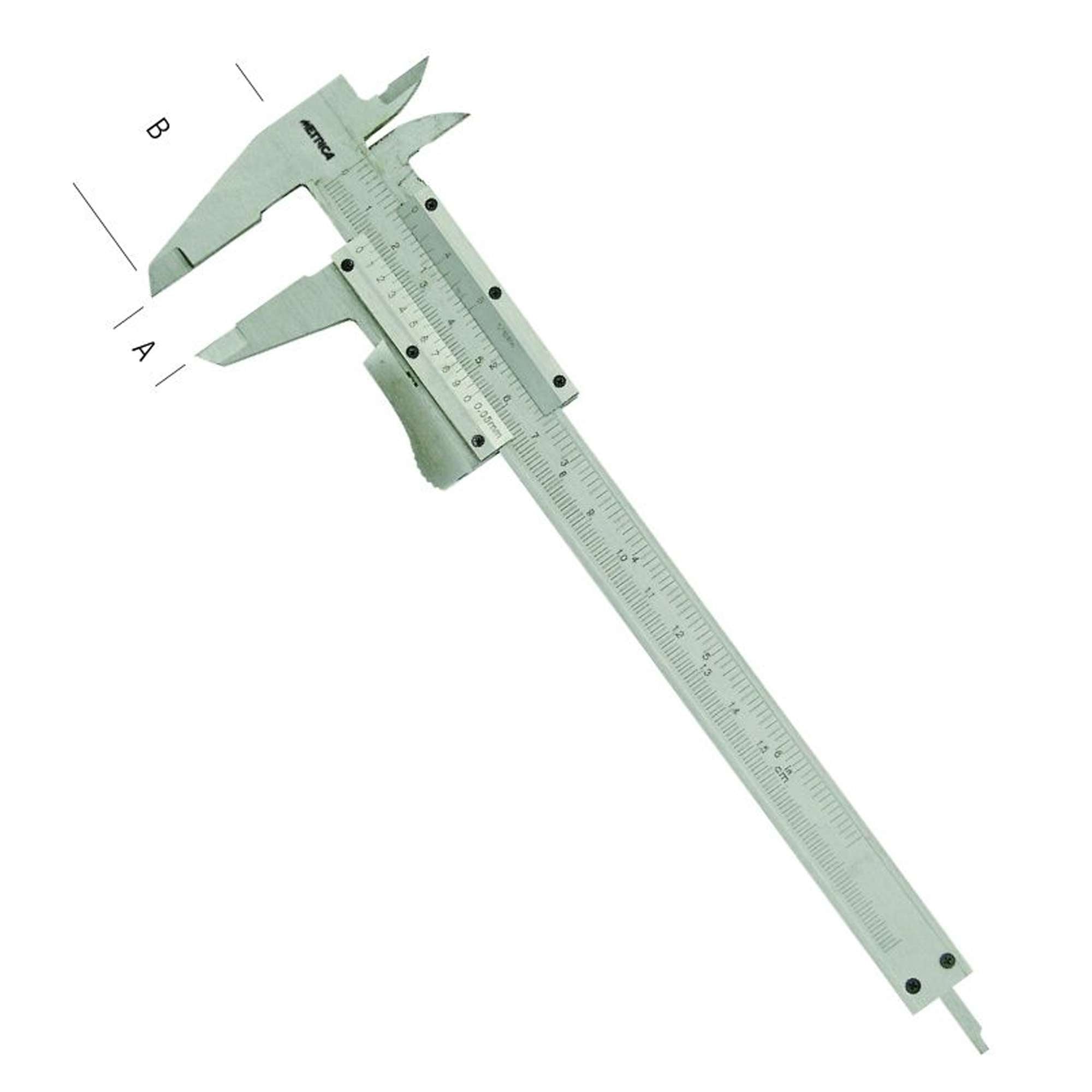 Chrome-plated schooling gauge A 0-150mm, B 40mm - 10038 Metrica