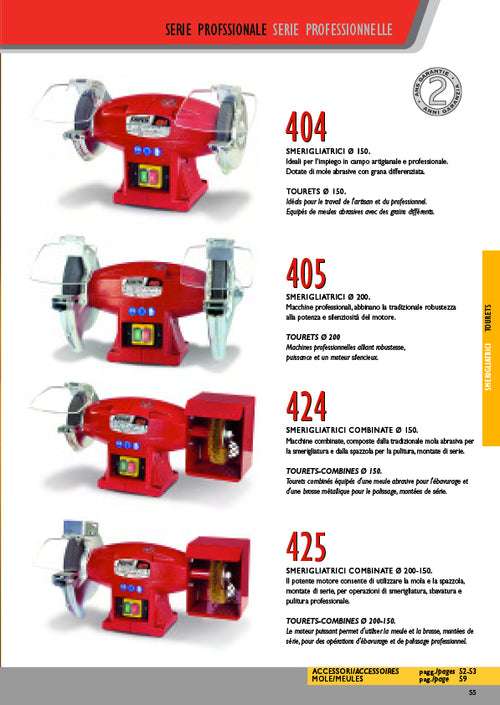 Femi 405 double bench grinder diameter 200mm single-phase motor 500W