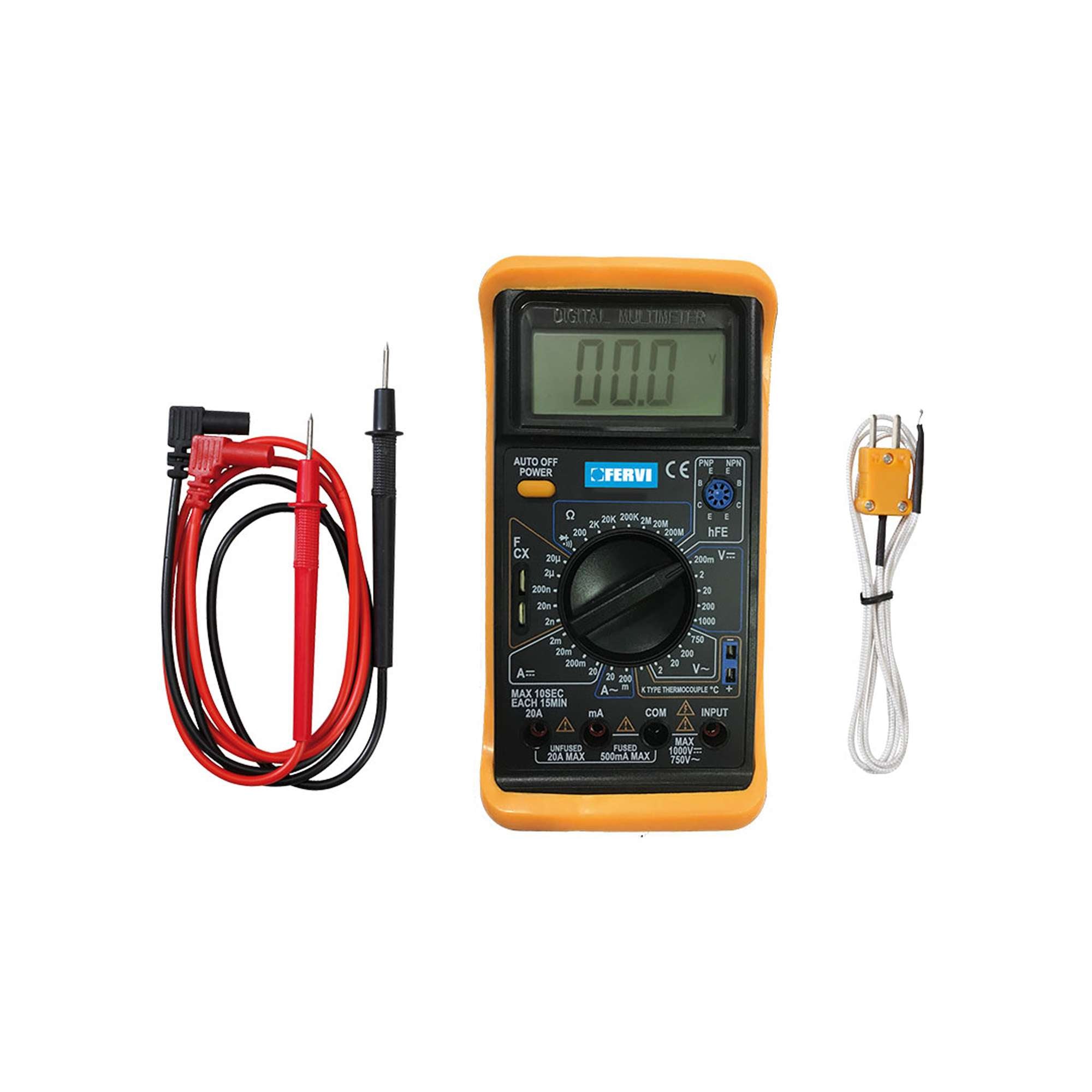 Digital multimeter with temperature measuring probe - T050 FERVI