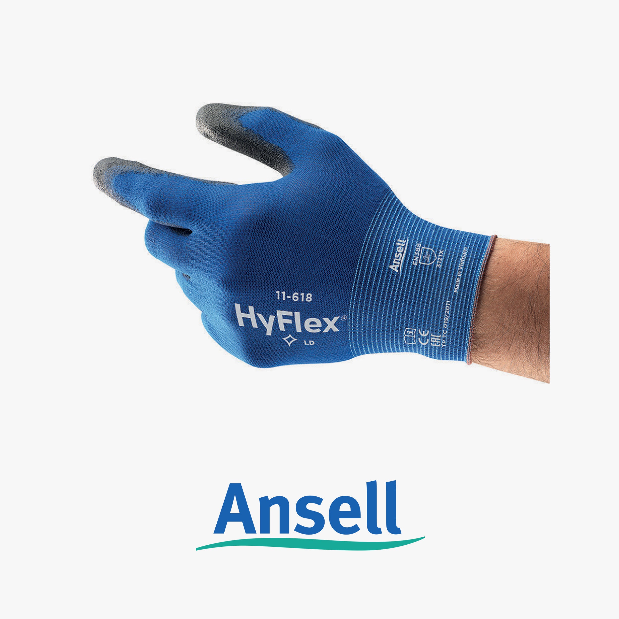 Gloves hy flex ultra lite black/blue - 12pcs