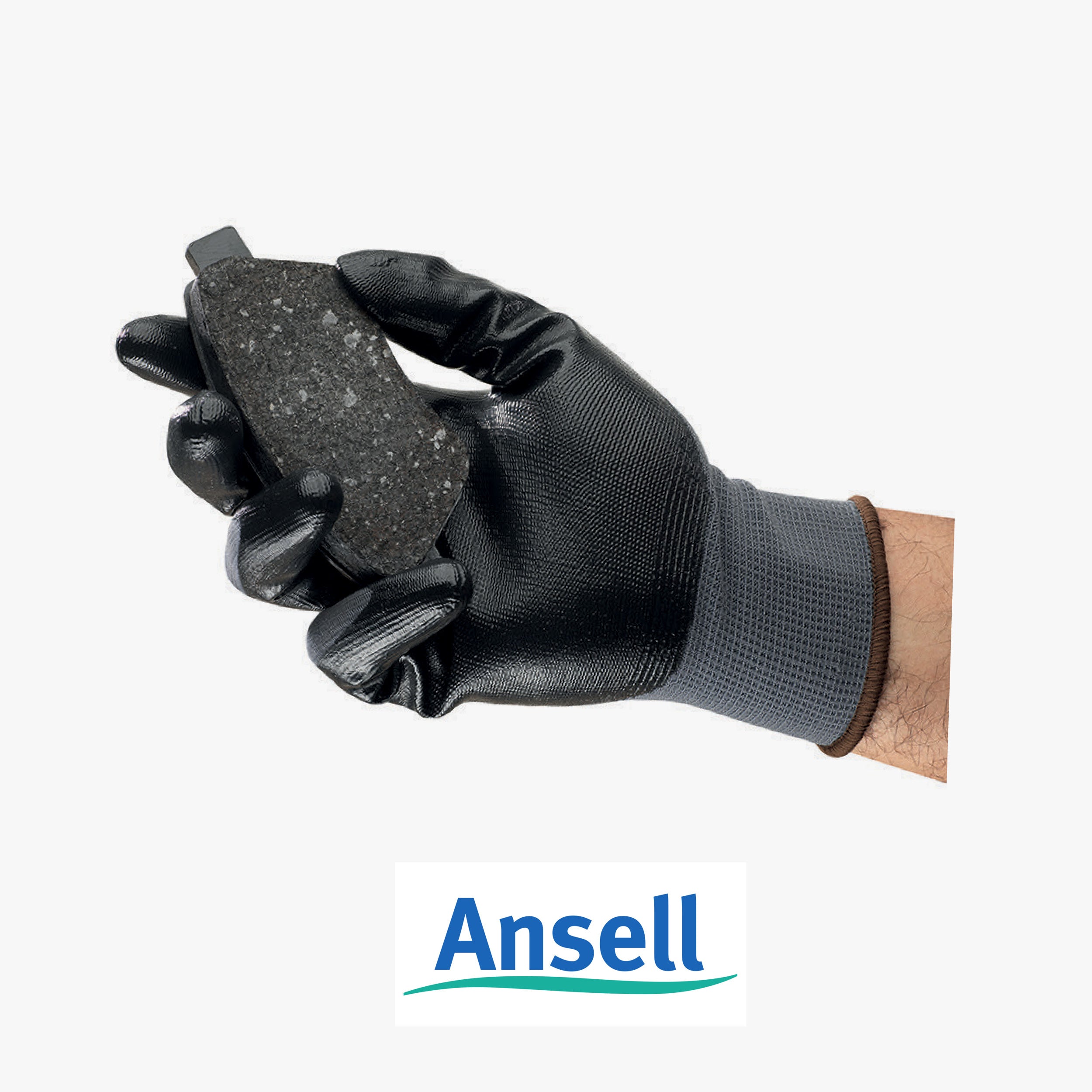 Nylon/nitrile edge gloves gray/black - 12pcs