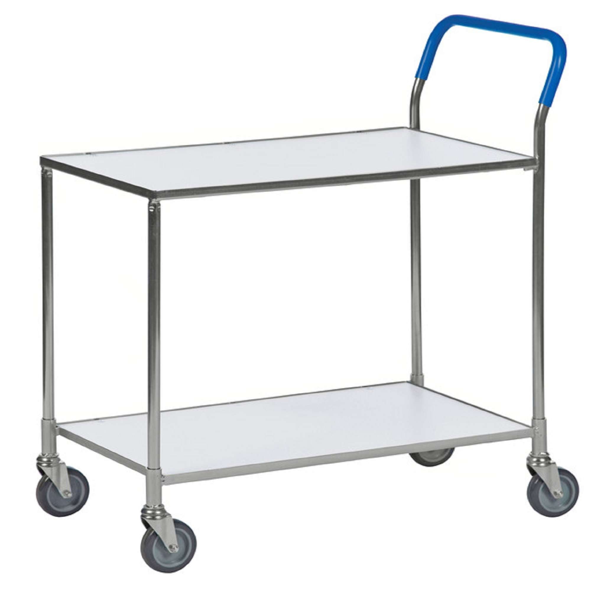 White / Electro galvanised Table trolley with 2 shelves, LxWxH (mm) 850x435x950