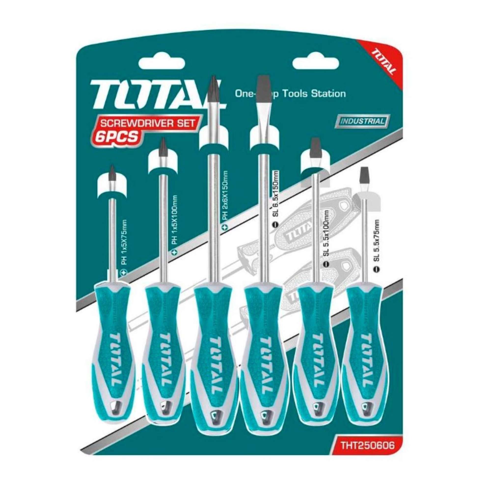 Set 6 Professional Screwdrivers with cross/hole - Total 4181400006
