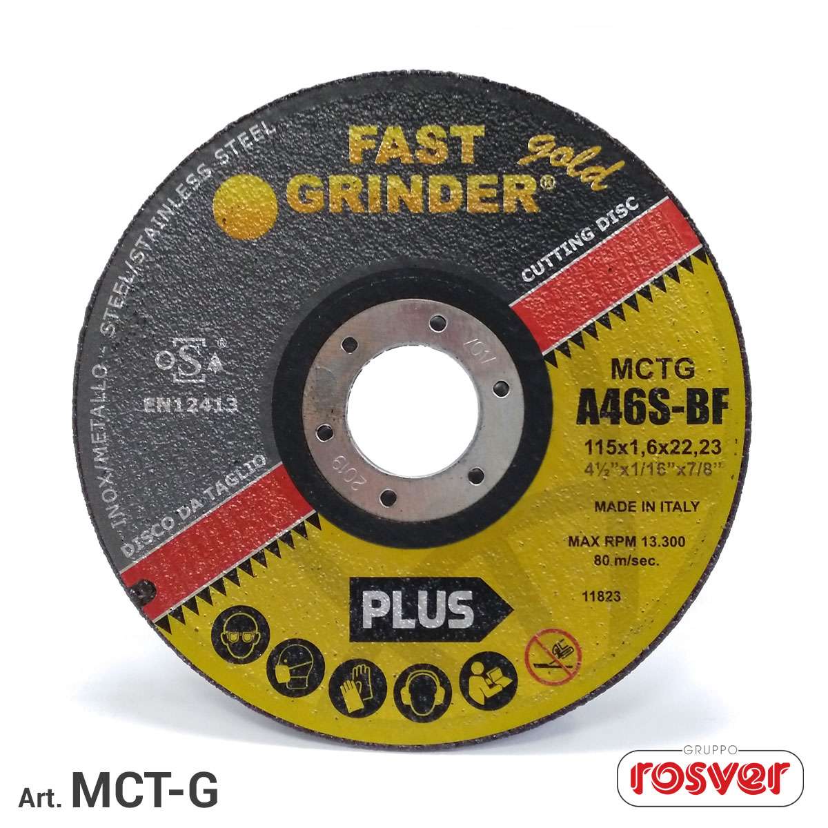 Depressed Center Cutting Discs - Industrial Line Rosver MCT-GOLD D.125 ferro/inox - Conf.100pz
