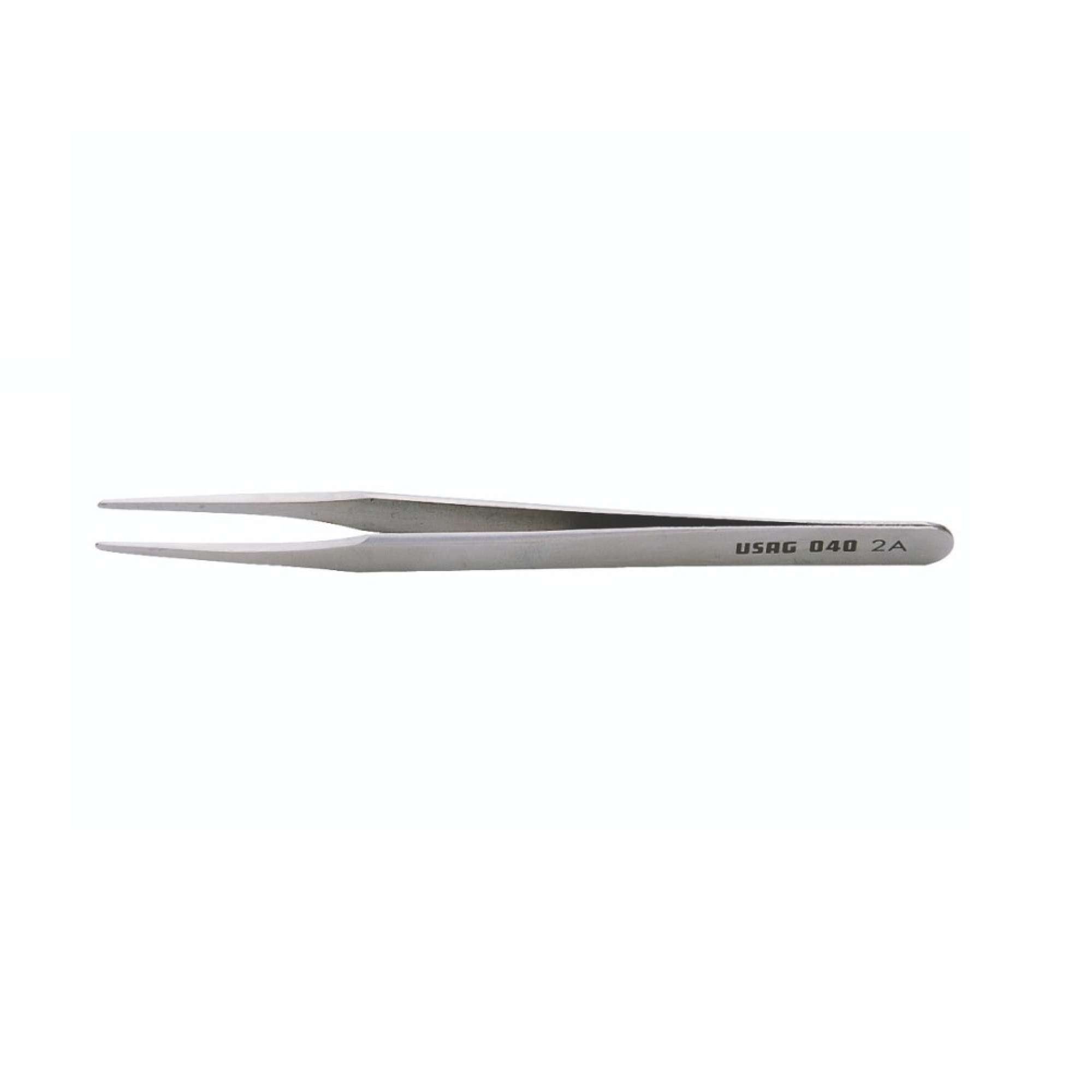 Spring tweezers with rounded flat tips - Usag 040/2A U00400007