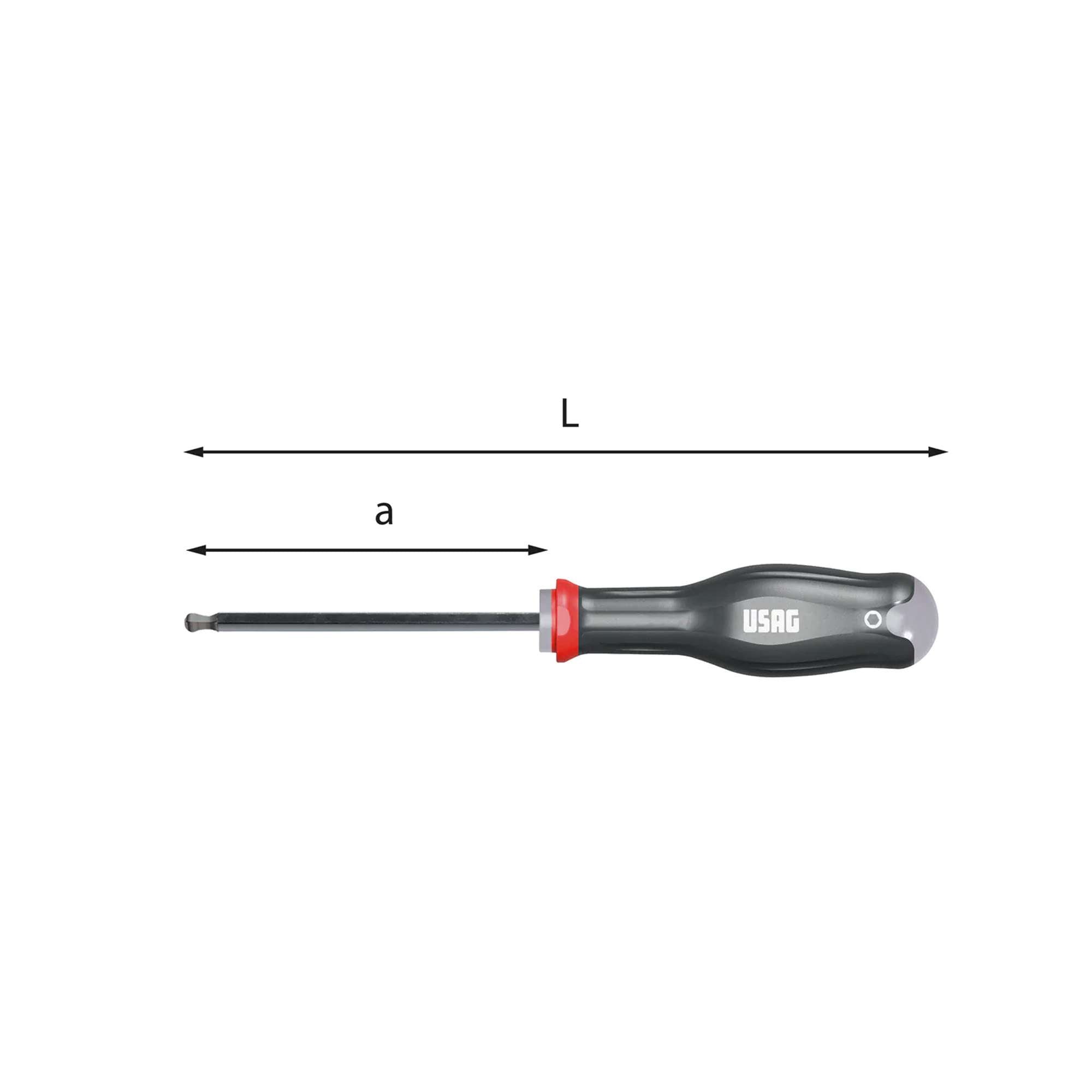 Screwdrivers with spherical head and handgrip (2-2,5-3-4) - Usag 280 TS