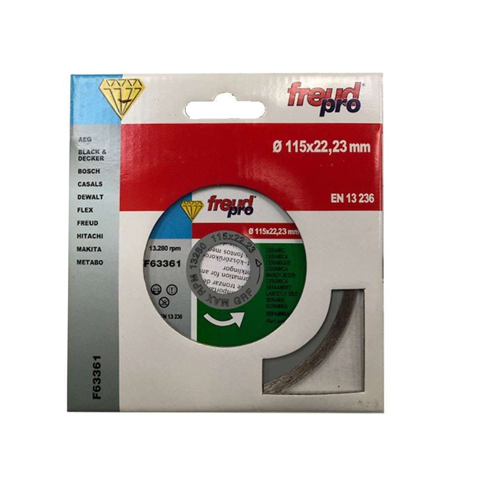 Diamond disc 115mm continuous crown for ceramic - Freud - F63361