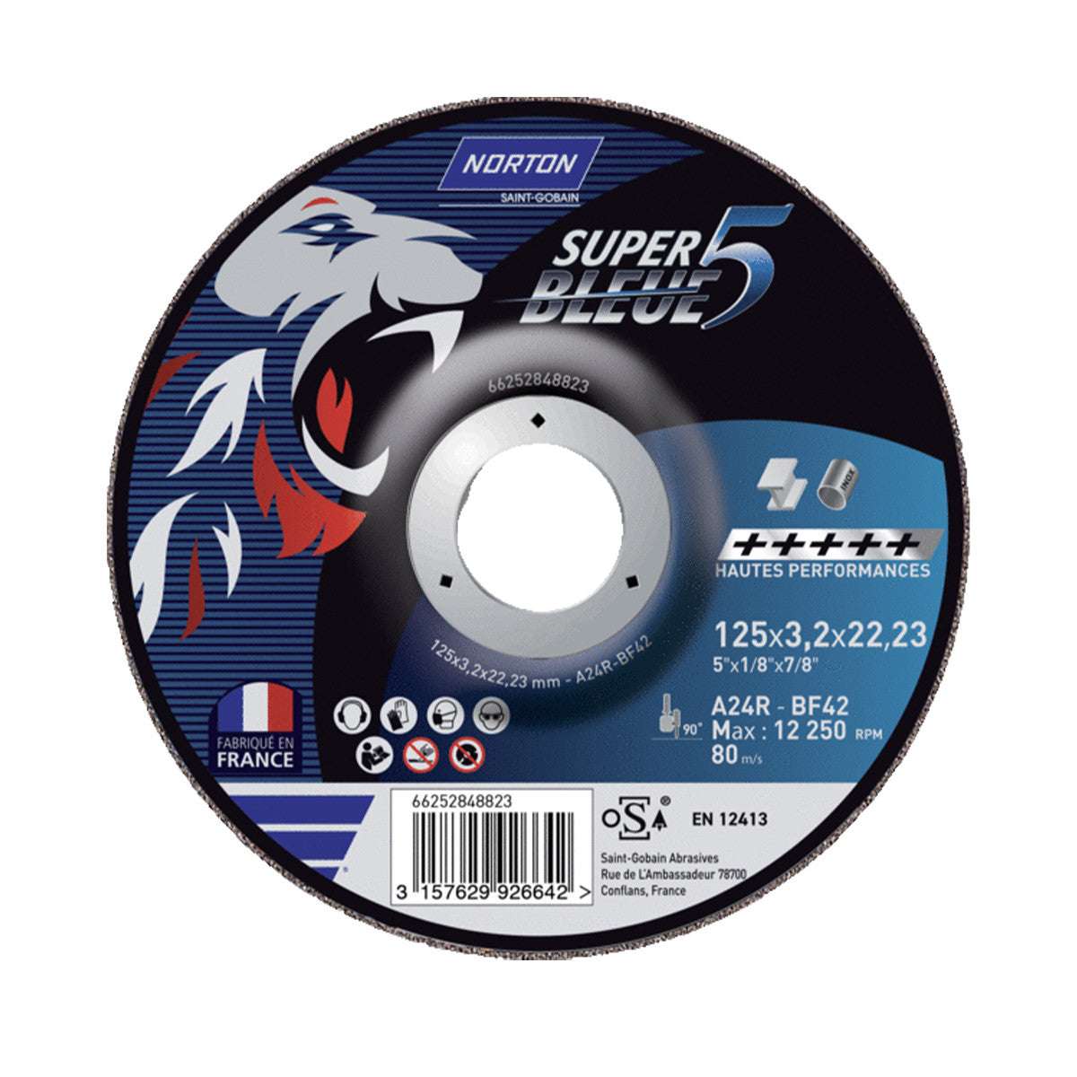 Flap disc 125 plastic support SB5 R860 - Norton