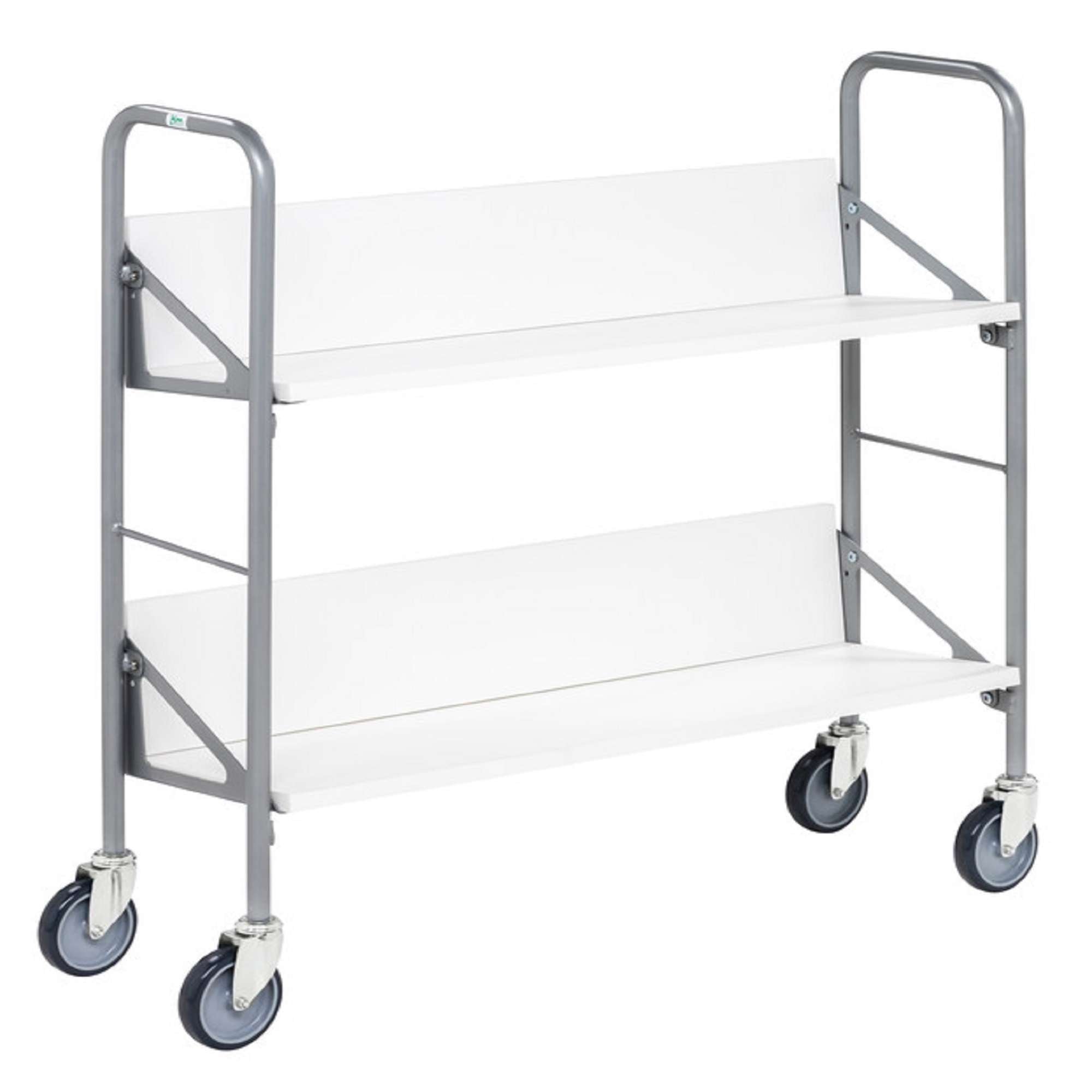 Grey / White Archive trolley with 2 slanted shelves LxWxH (mm) 900 x 300 x 920