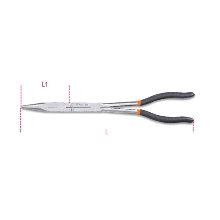 Extra-long, knurled double swivel nose pliers - 1009L/D Beta